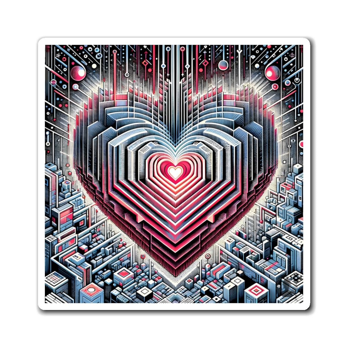 Refrigerator Magnet - HeArt of Meta Zen - Friend Gift Lover Boyfriend Girlfriend Symbol Mother Father Sister Brother