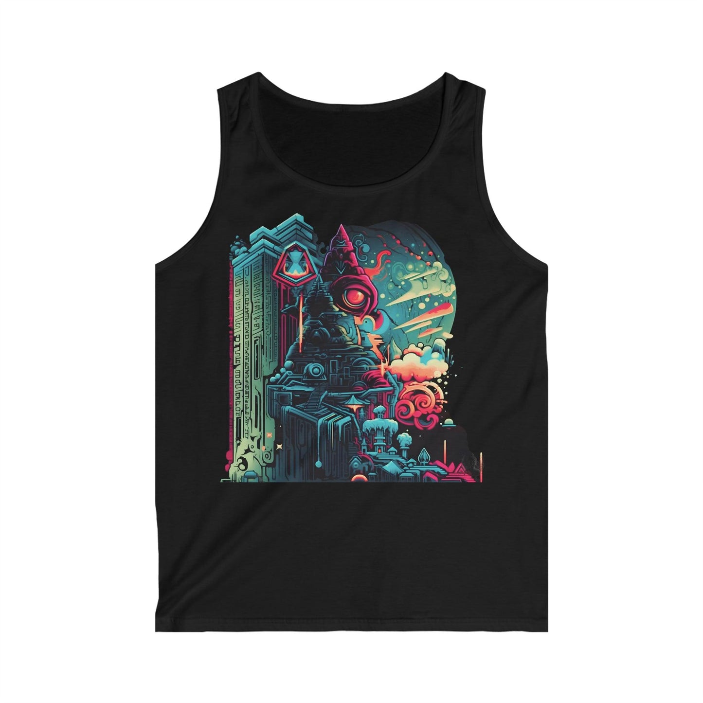 The Alchemystical Dream Illustration Men's and Women's Unisex Softstyle Tank Top for Festival and Street Wear - Alchemystics.org