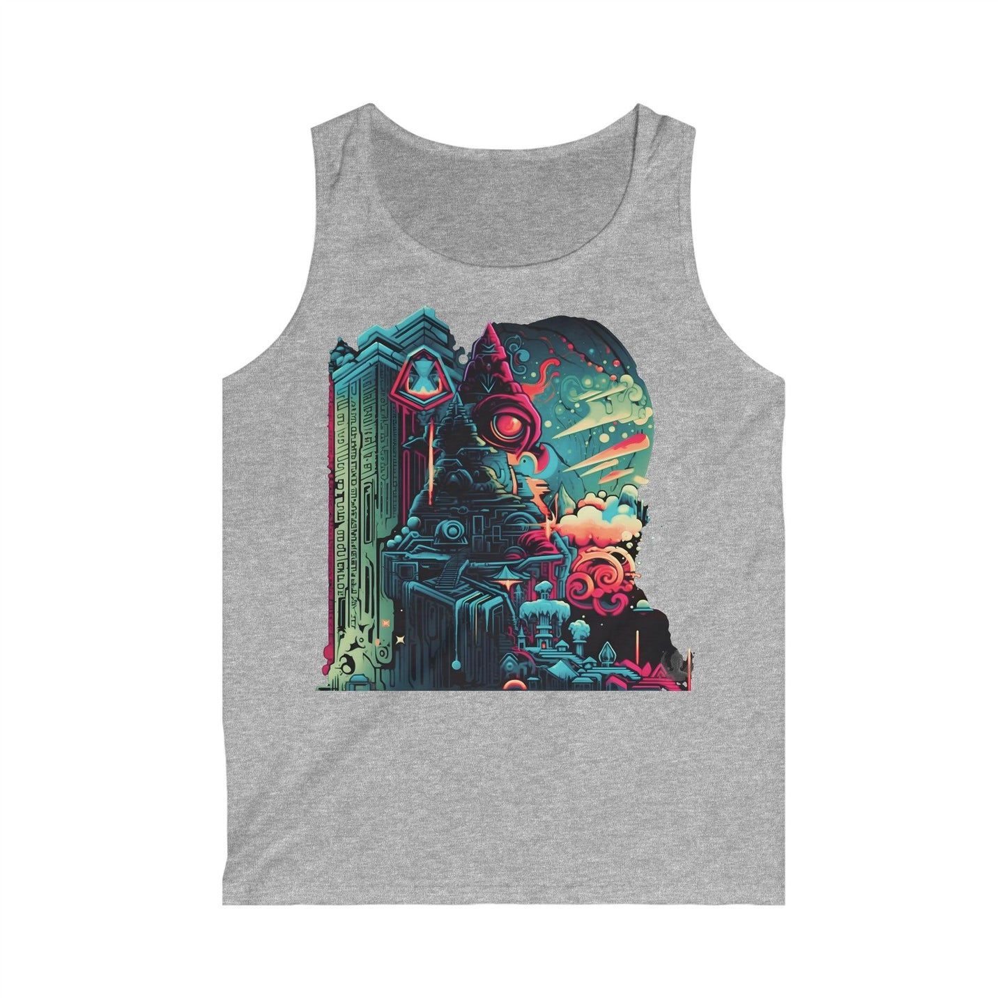 The Alchemystical Dream Illustration Men's and Women's Unisex Softstyle Tank Top for Festival and Street Wear - Alchemystics.org