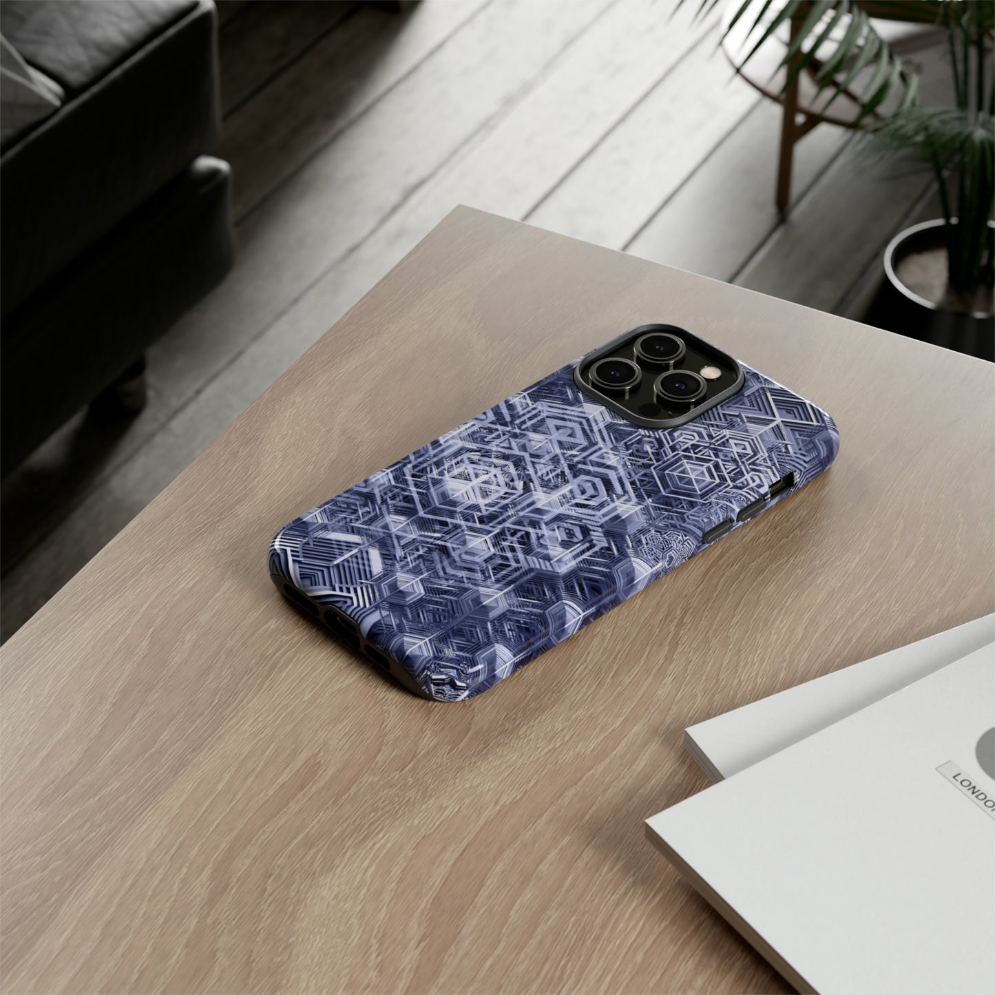 Sacred Geometry Hexagon Honeycomb Psychedelic AI Phone Case