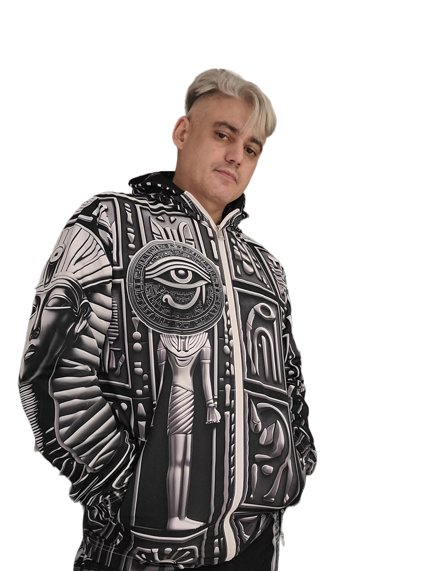 Men’s Eye of Horus Ancient Egyptian Hierogliphics Water Resistant Windbreaker by Meta Zen v1.2