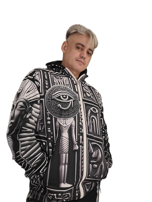 Men’s Eye of Horus Ancient Egyptian Hierogliphics Water Resistant Windbreaker by Meta Zen v1.2