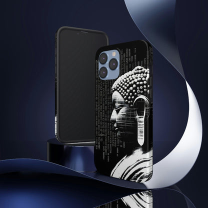 AI-Generated Art Phone Case for Iphone- Meta Zen Buddha Statue - Tough, Unique, Custom Design - Alchemystics.org