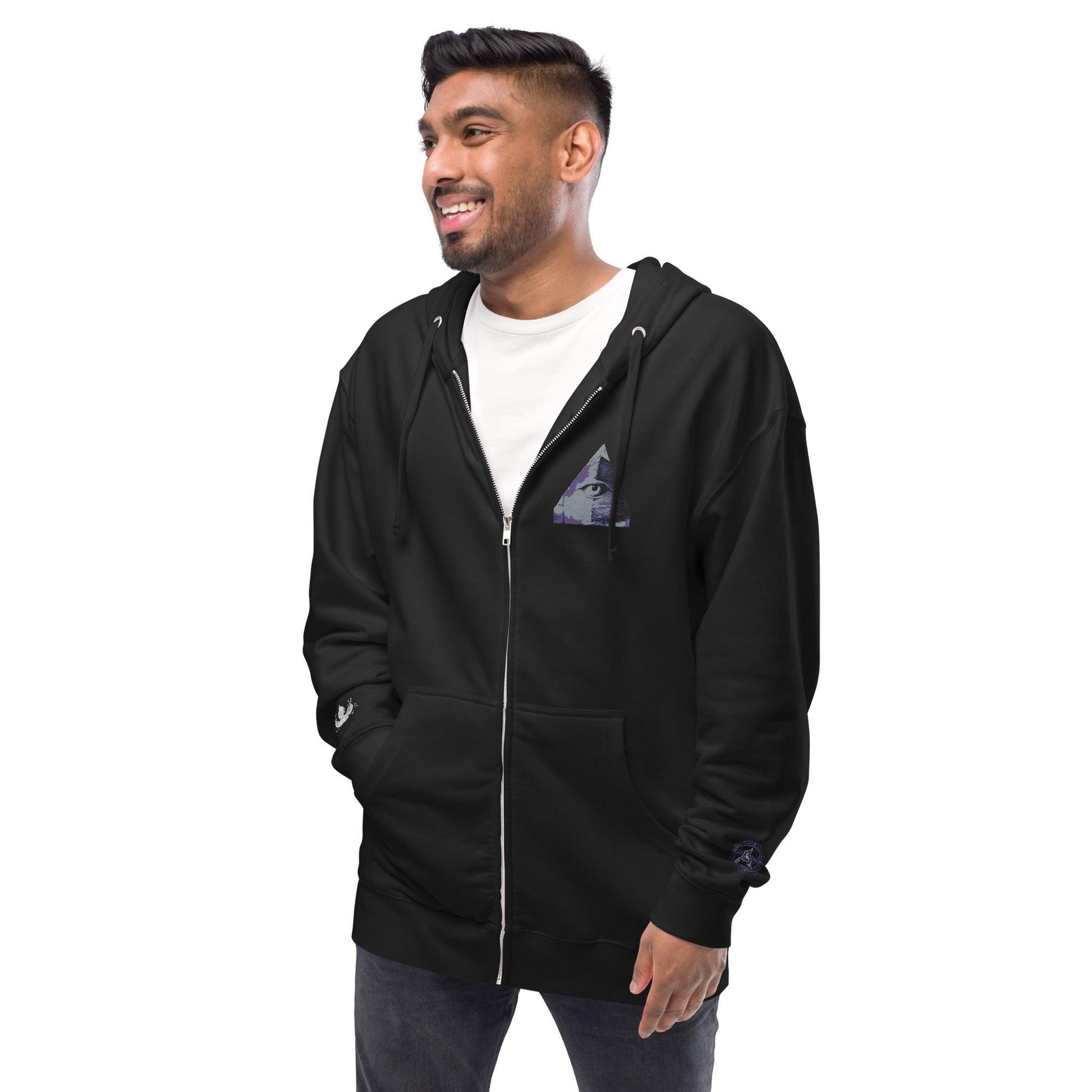 Alchemystics.org Illuminati Unisex Fleece Zip Up Hoodie by Meta Zen v1.2 - Alchemystics.org