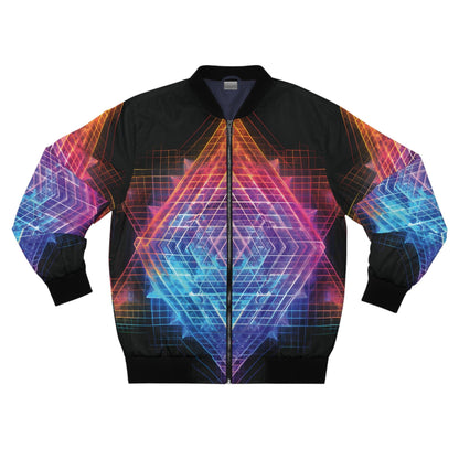 Alchemystics Sri Yantra by Meta Zen - Unisex Zip Bomber Jacket (AOP) - Alchemystics.org