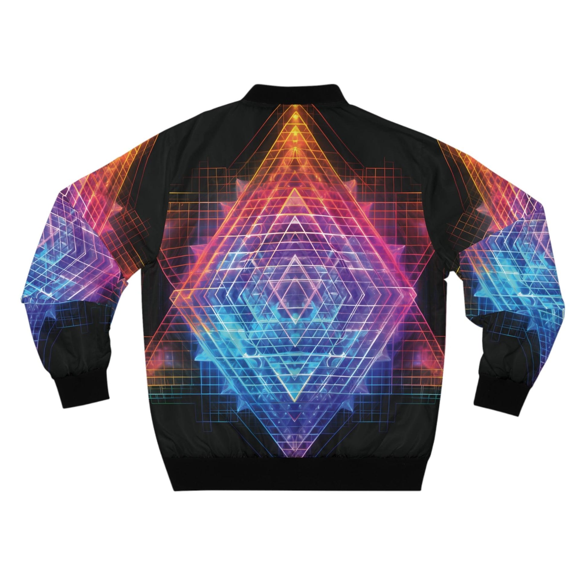Alchemystics Sri Yantra by Meta Zen - Unisex Zip Bomber Jacket (AOP) - Alchemystics.org