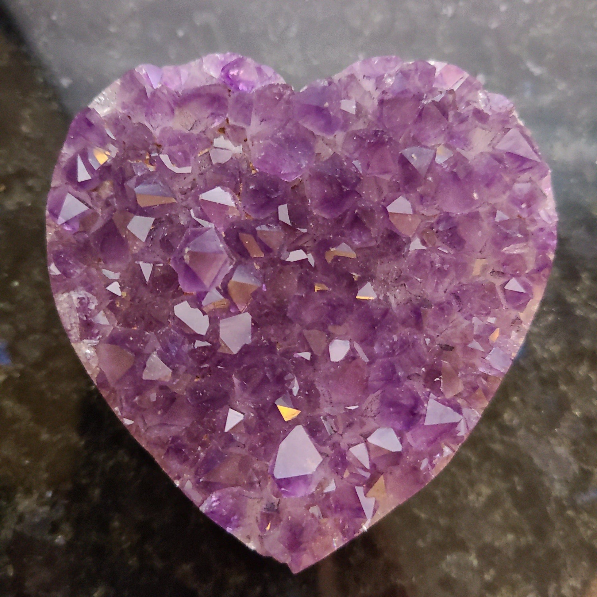 Amethyst Drusy Heart 1 : A Unique and Artistic Home Deco or Meditation Crystal Piece - Alchemystics.org