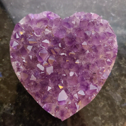 Amethyst Drusy Heart 1 : A Unique and Artistic Home Deco or Meditation Crystal Piece - Alchemystics.org