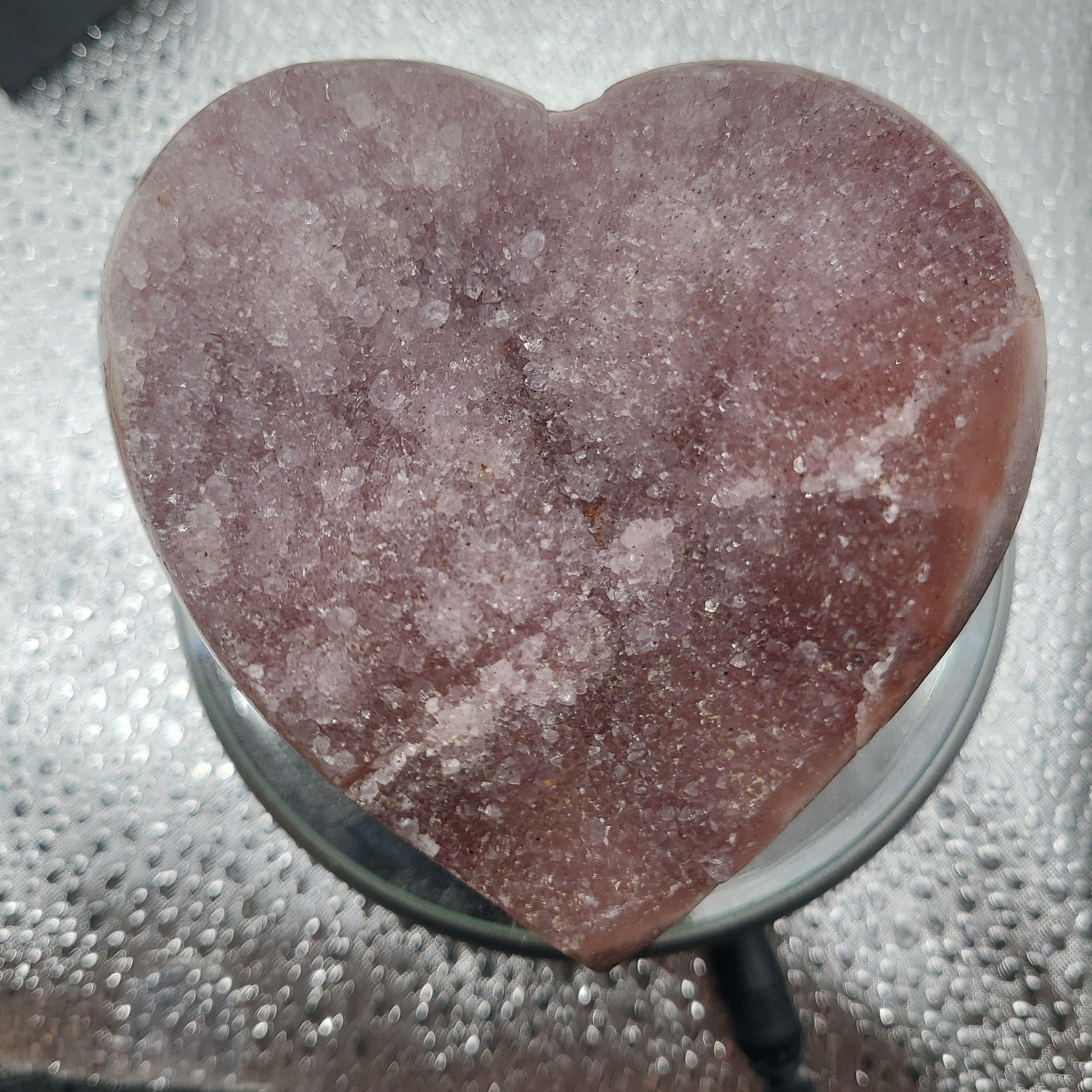 Amethyst Drusy Heart 2: is a one-of-a-kind piece of art that will add a touch of elegance to any home. - Alchemystics.org