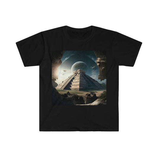 Ancient Aliens AI Digital Art T-shirt v4 - Men's and Women's Unisex Shirt for Festival and Street Wear - Alchemystics.org