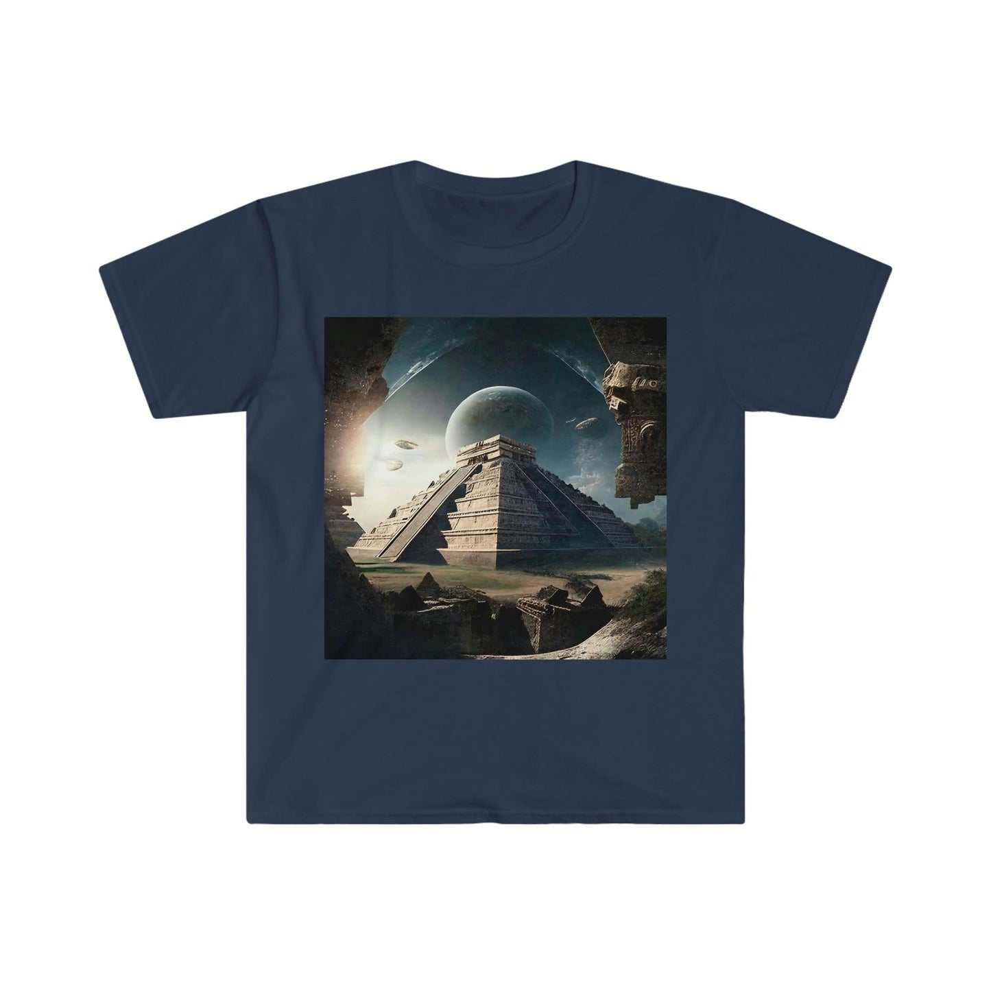 Ancient Aliens AI Digital Art T-shirt v4 - Men's and Women's Unisex Shirt for Festival and Street Wear - Alchemystics.org