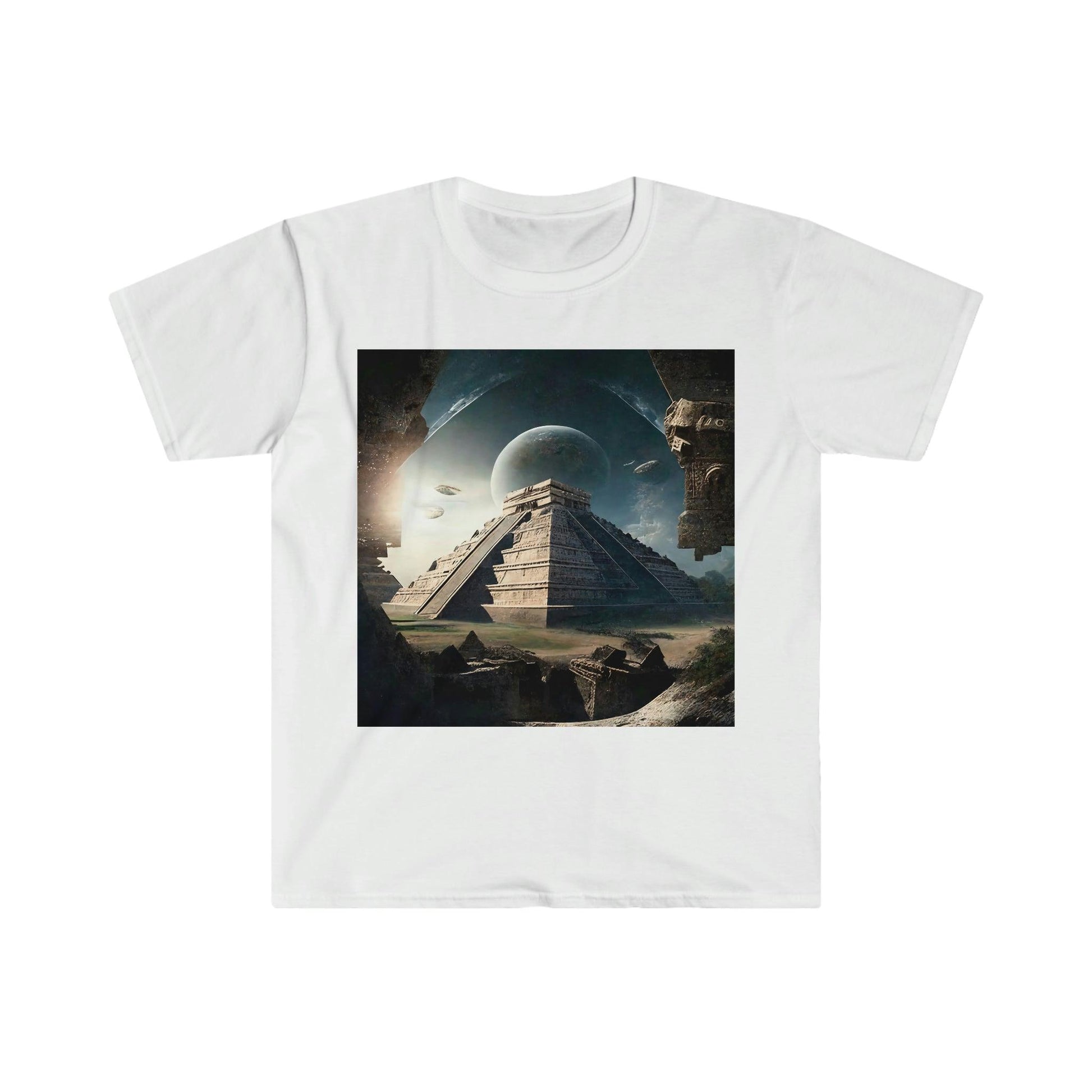 Ancient Aliens AI Digital Art T-shirt v4 - Men's and Women's Unisex Shirt for Festival and Street Wear - Alchemystics.org