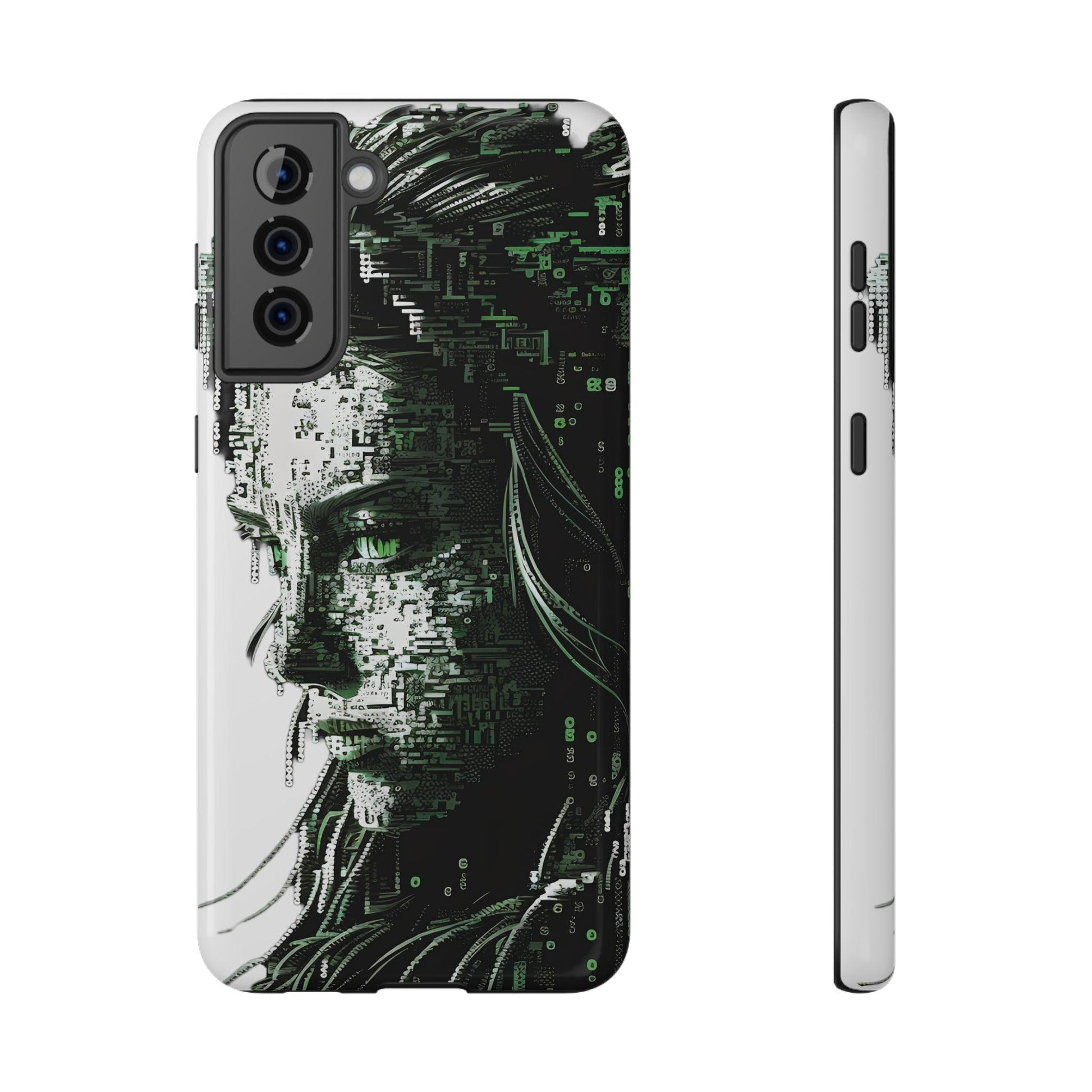 Artificial Intelligence AI Phone Case - Digital / Ansi / Ascii / the Matrix / AI / Lucy Woman - Samsung and Iphone - Alchemystics.org