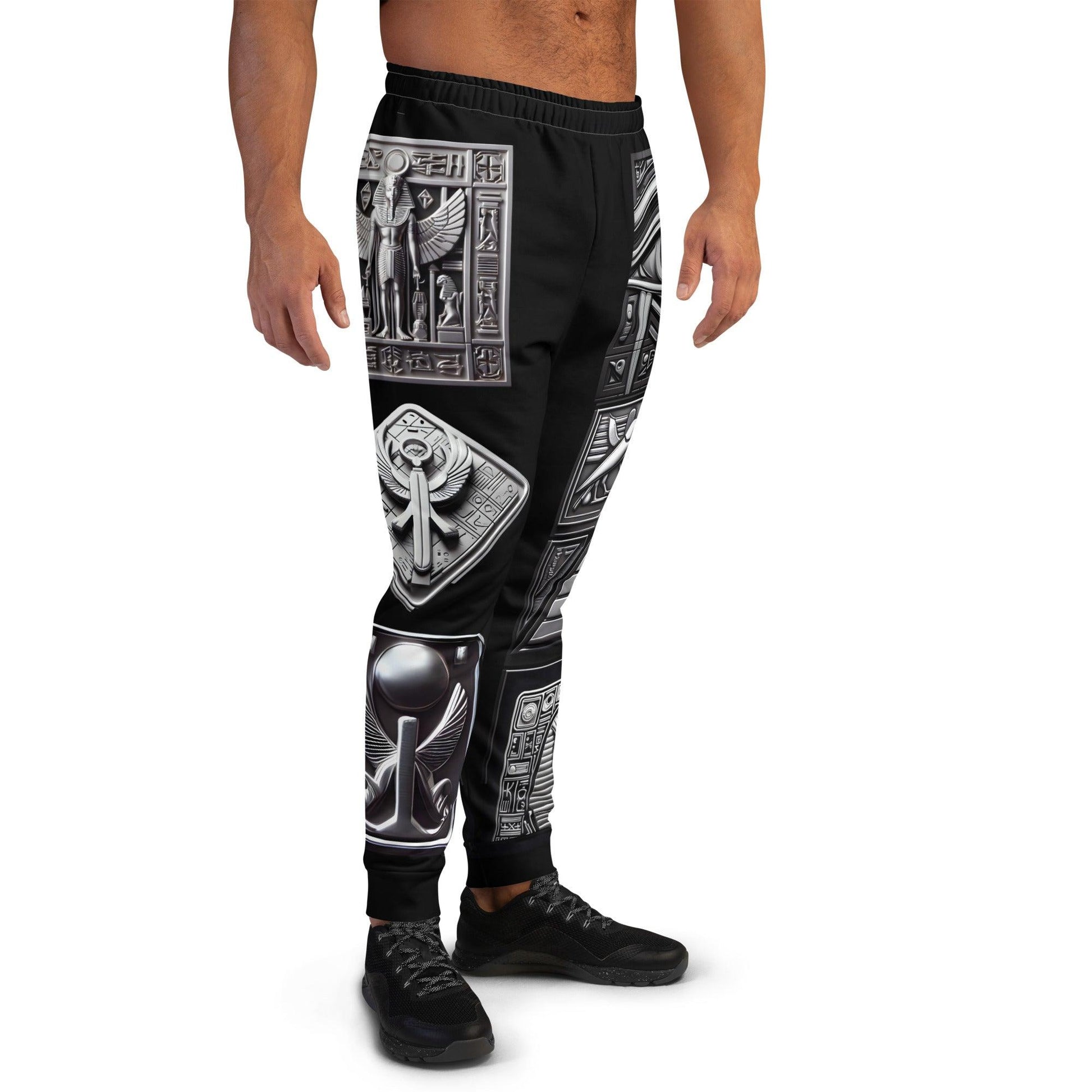 Ascension Pants - Egyptian Hierogliphics Unisex Joggers - Eye of Horus Pyramid Pharaoh v1.1 - Alchemystics.org