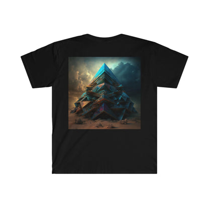 Bismuth Pyramids: Colorful and Surreal Unisex Soft Style Digital and AI Art T-Shirt for Festival and Street Wear v2 - Alchemystics.org