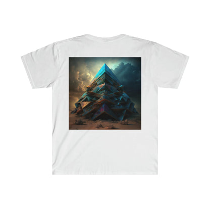 Bismuth Pyramids: Colorful and Surreal Unisex Soft Style Digital and AI Art T-Shirt for Festival and Street Wear v2 - Alchemystics.org