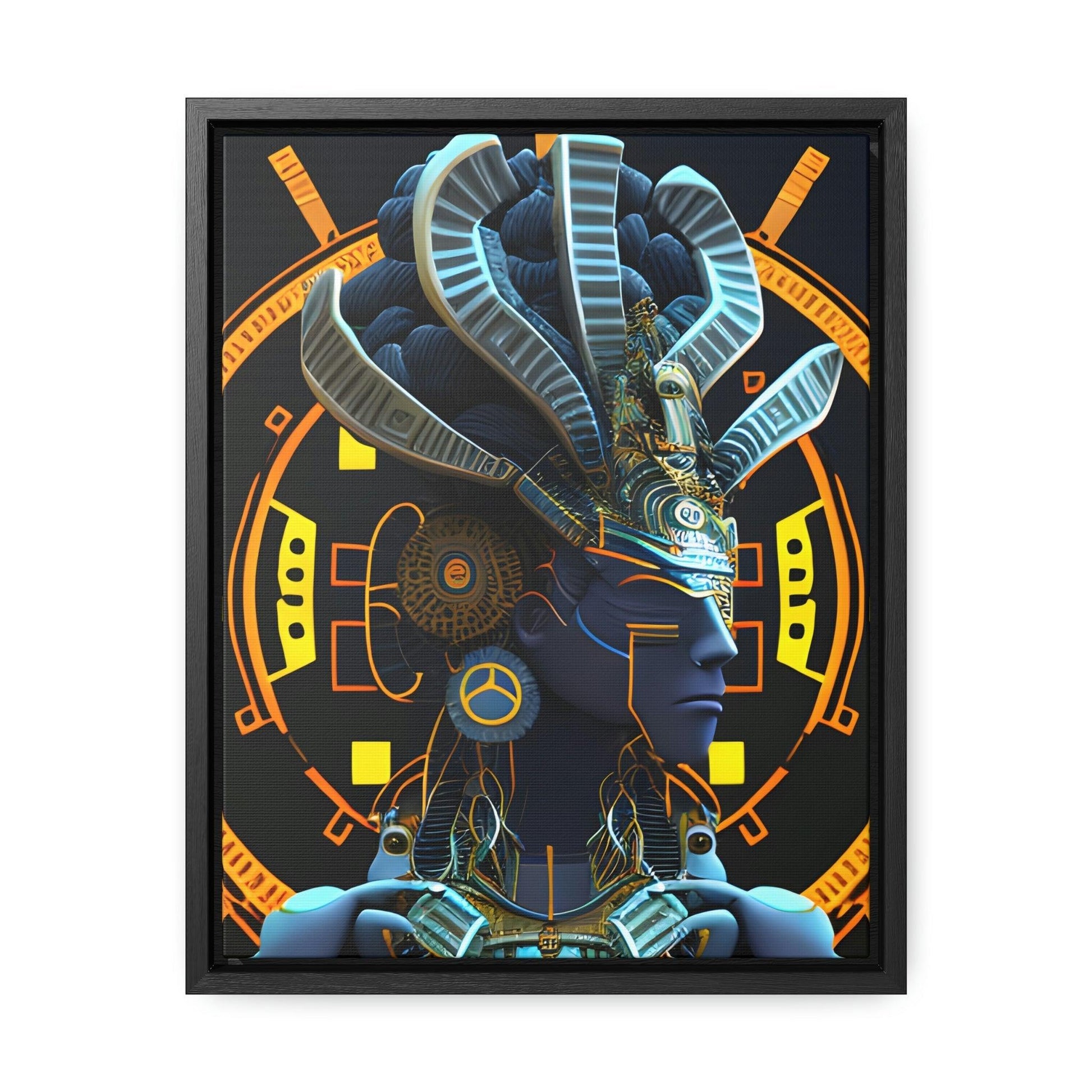 Chaos Existence Mayan Aztec Robot Alien Gallery Print on Canvas - Cultural Fusion Home Decor Art, - Alchemystics.org