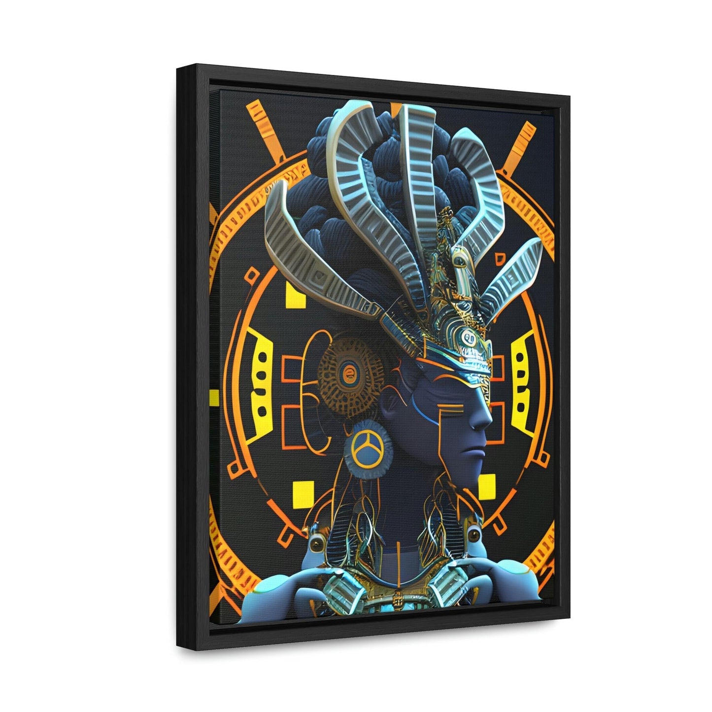 Chaos Existence Mayan Aztec Robot Alien Gallery Print on Canvas - Cultural Fusion Home Decor Art, - Alchemystics.org