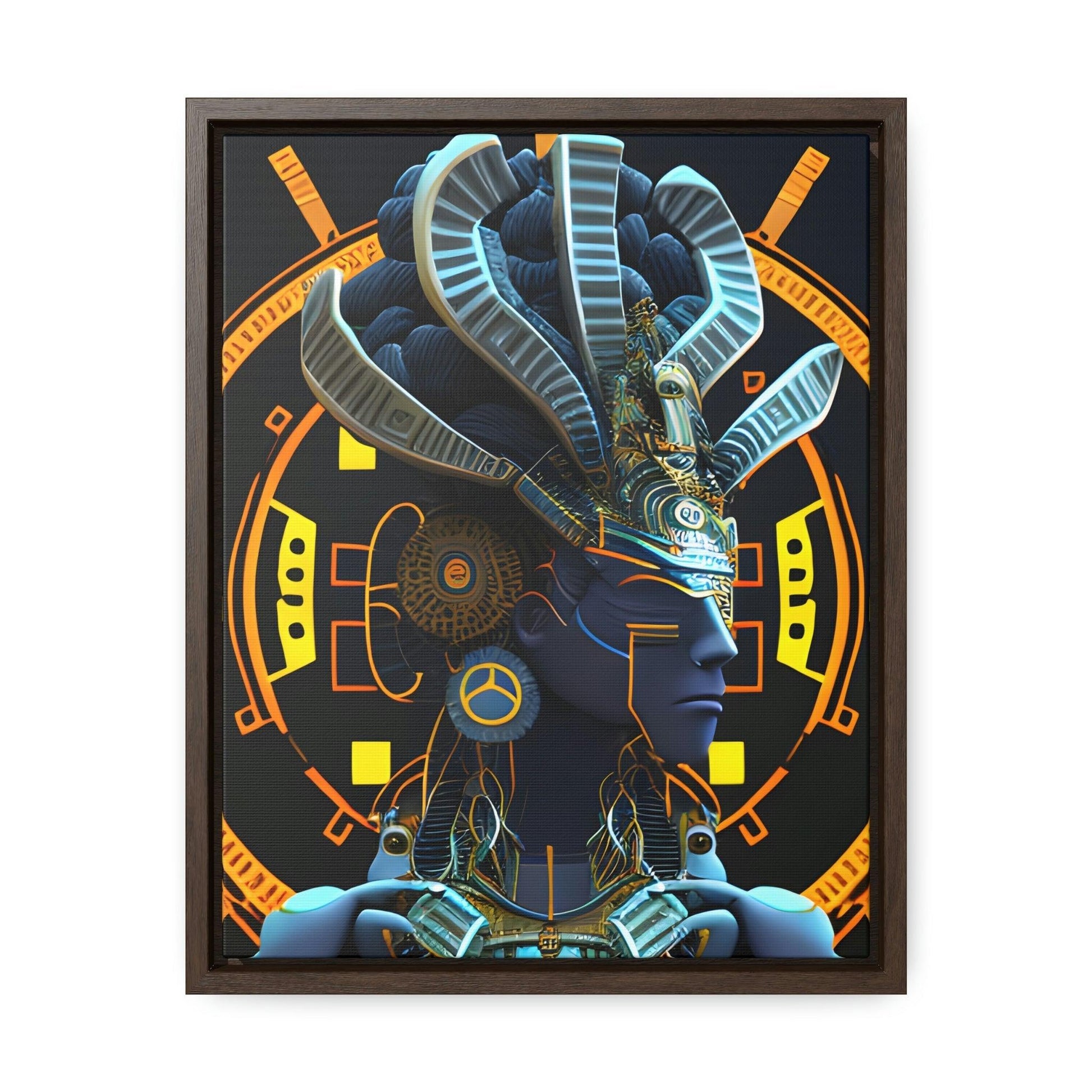 Chaos Existence Mayan Aztec Robot Alien Gallery Print on Canvas - Cultural Fusion Home Decor Art, - Alchemystics.org