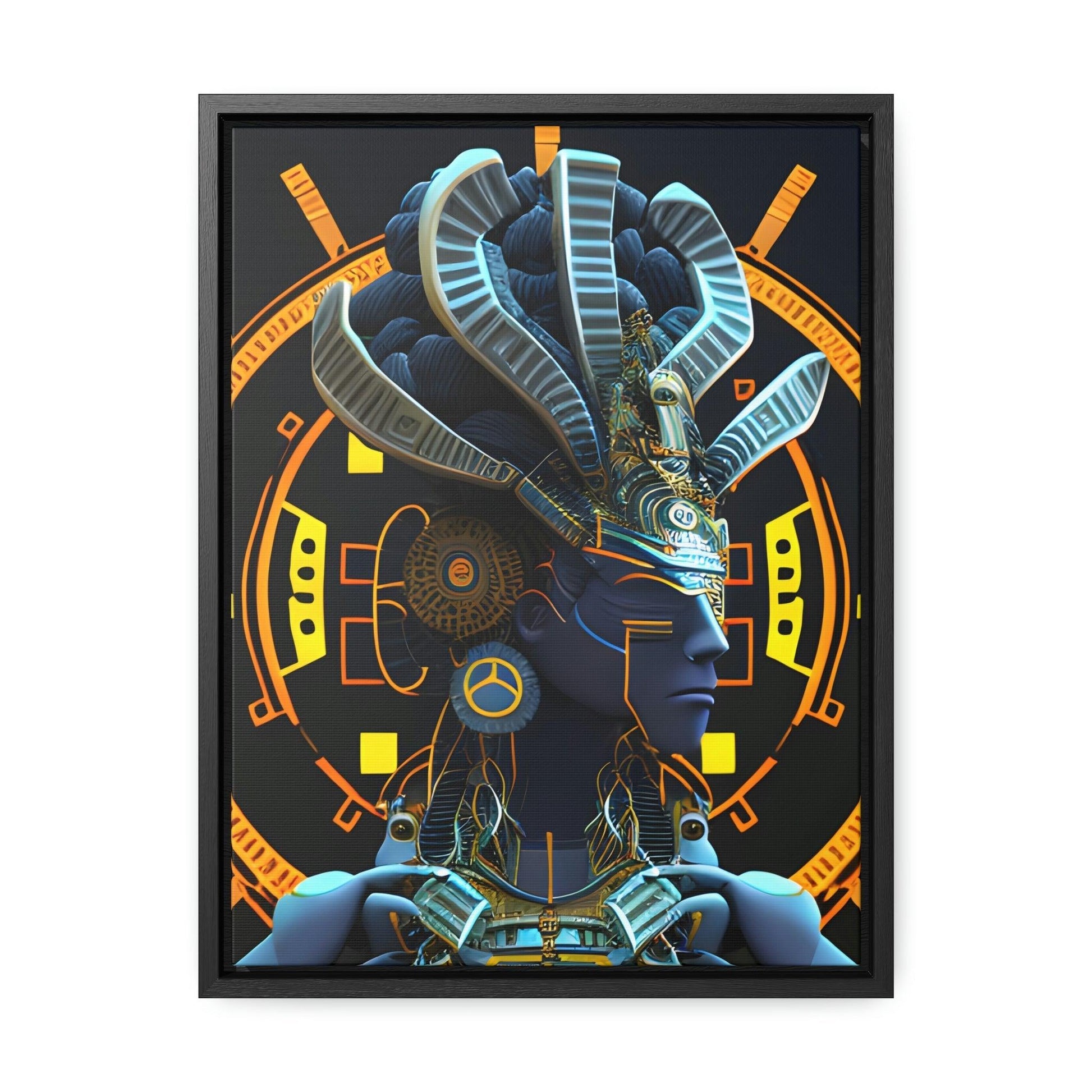 Chaos Existence Mayan Aztec Robot Alien Gallery Print on Canvas - Cultural Fusion Home Decor Art, - Alchemystics.org