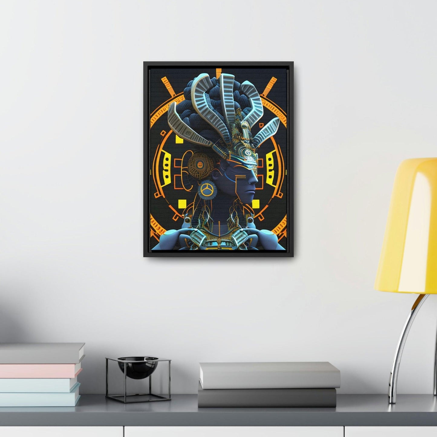Chaos Existence Mayan Aztec Robot Alien Gallery Print on Canvas - Cultural Fusion Home Decor Art, - Alchemystics.org