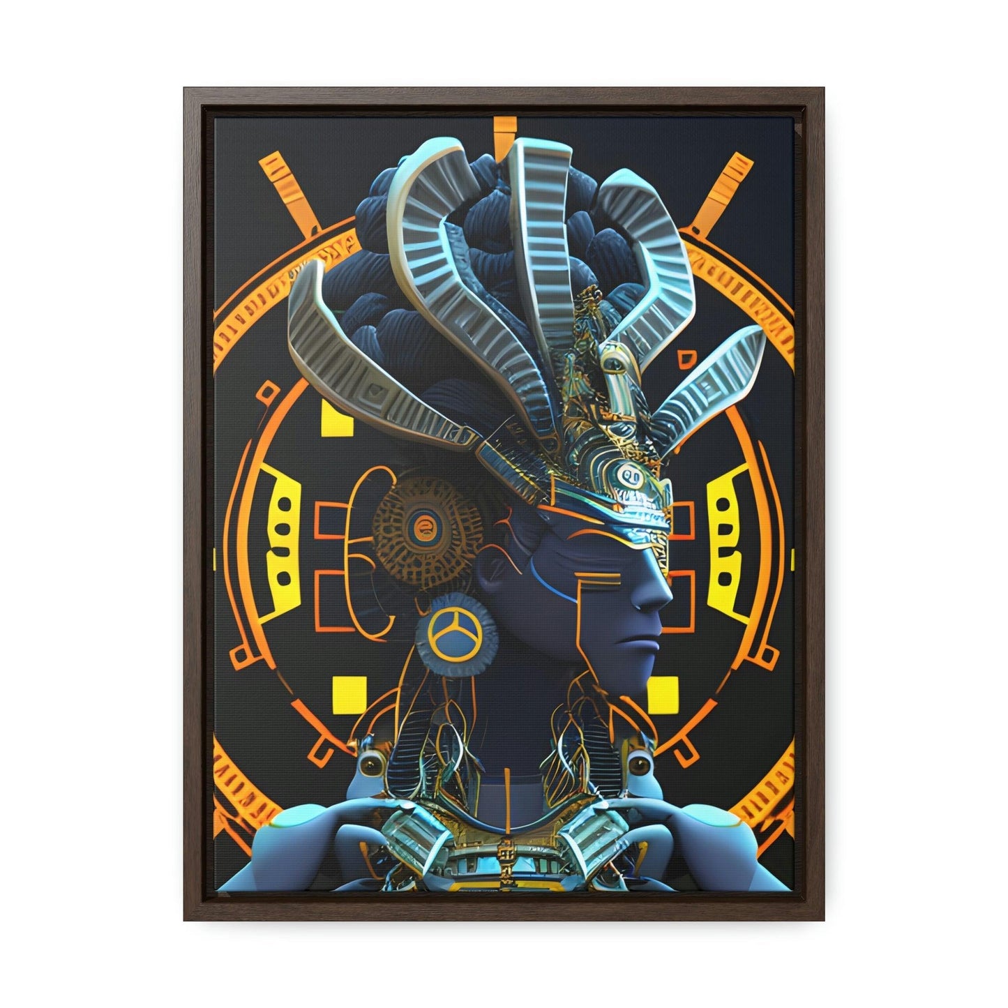 Chaos Existence Mayan Aztec Robot Alien Gallery Print on Canvas - Cultural Fusion Home Decor Art, - Alchemystics.org