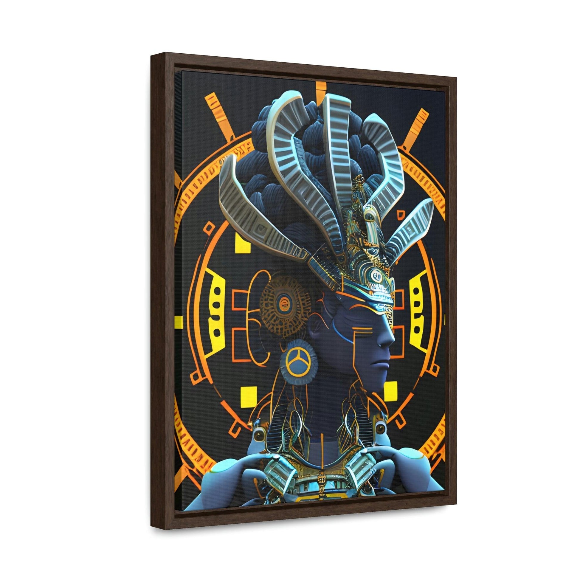 Chaos Existence Mayan Aztec Robot Alien Gallery Print on Canvas - Cultural Fusion Home Decor Art, - Alchemystics.org
