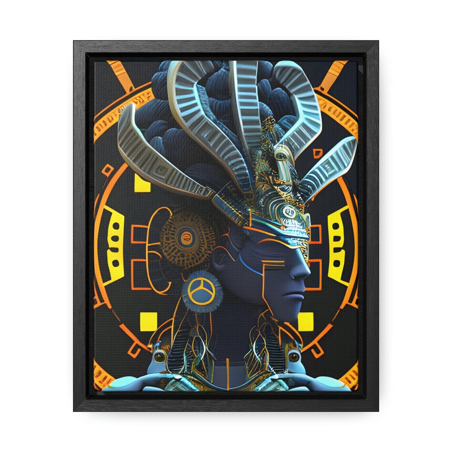 Chaos Existence Mayan Aztec Robot Alien Gallery Print on Canvas - Cultural Fusion Home Decor Art, - Alchemystics.org