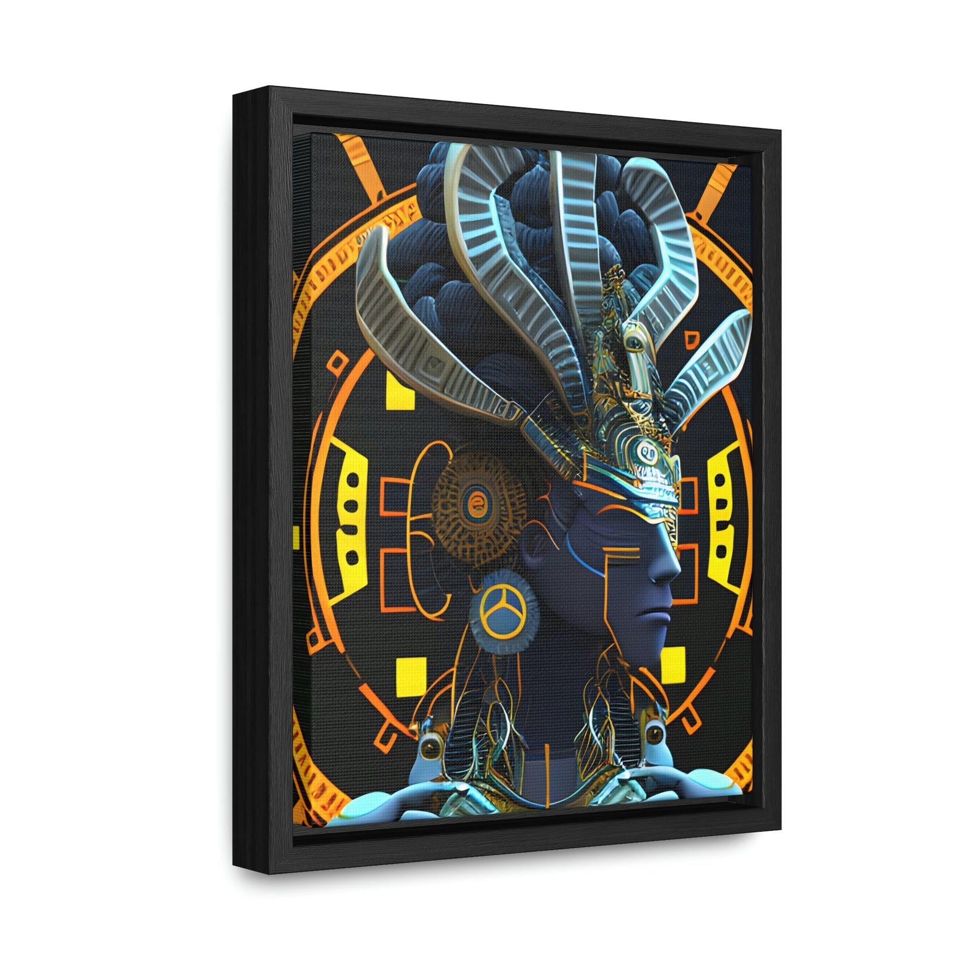 Chaos Existence Mayan Aztec Robot Alien Gallery Print on Canvas - Cultural Fusion Home Decor Art, - Alchemystics.org