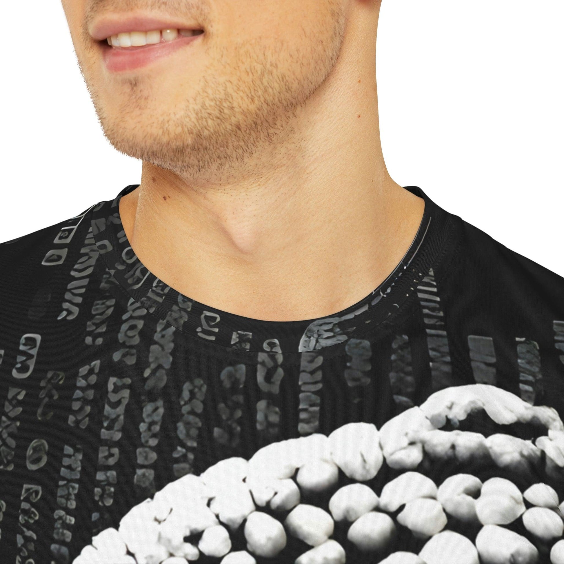 Earpath to Enlightenment - Buddha Bohdisatva, For Him Polyester Tee Shirt (AOP) - All Over Print - Street Wear - Festival Wear by Meta Zen v1.1 - Alchemystics.org