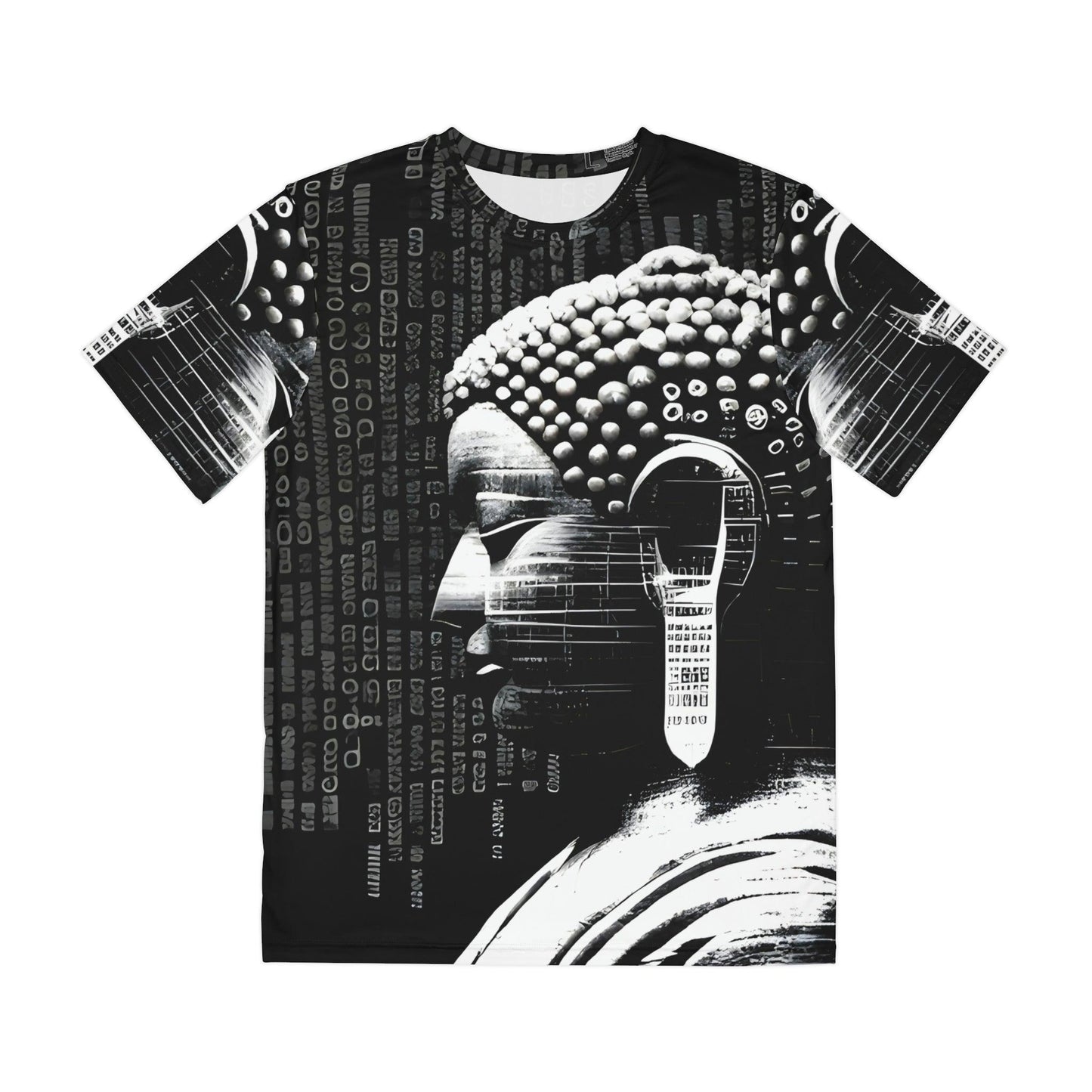 Earpath to Enlightenment - Buddha Bohdisatva, For Him Polyester Tee Shirt (AOP) - All Over Print - Street Wear - Festival Wear by Meta Zen v1.1 - Alchemystics.org