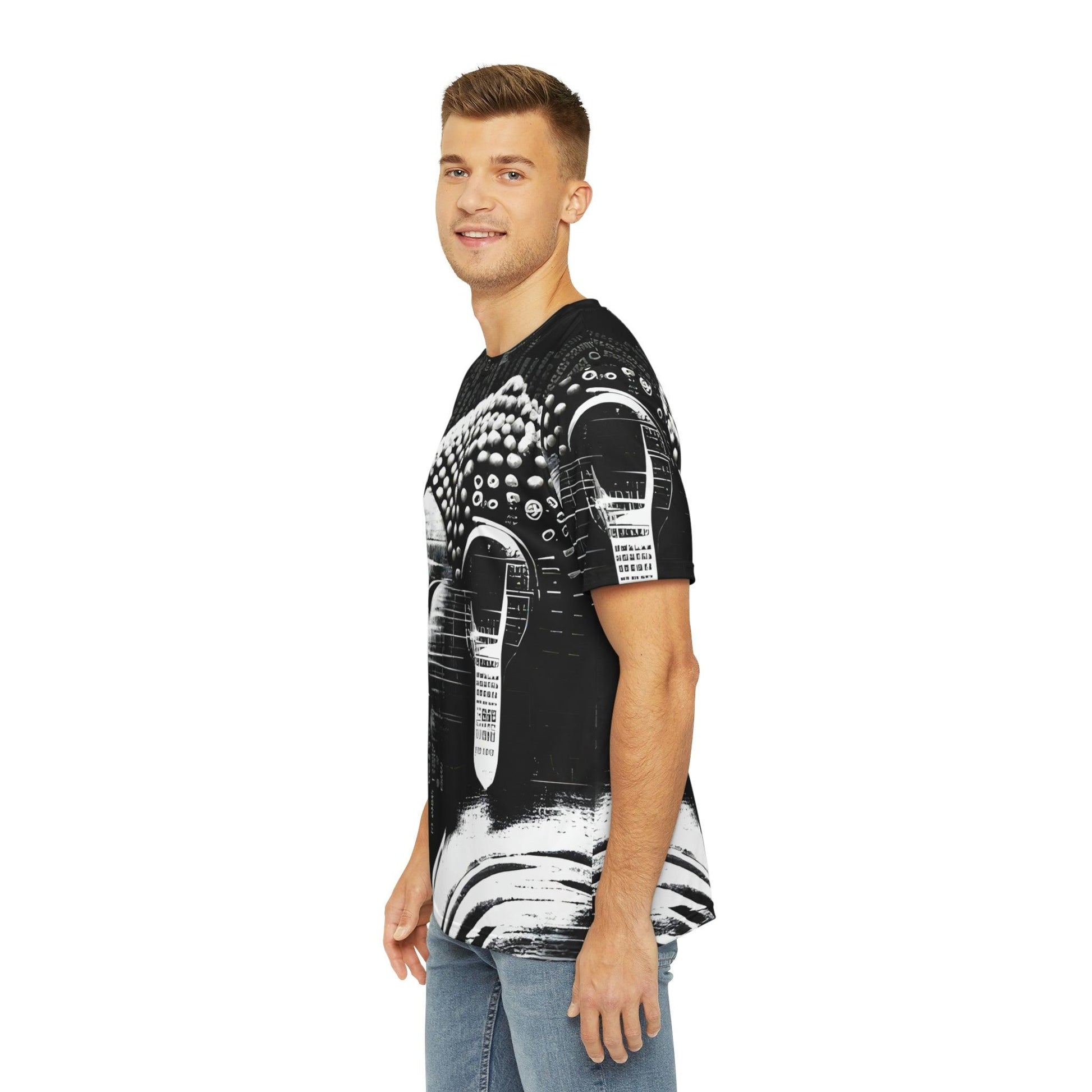 Earpath to Enlightenment - Buddha Bohdisatva, For Him Polyester Tee Shirt (AOP) - All Over Print - Street Wear - Festival Wear by Meta Zen v1.1 - Alchemystics.org