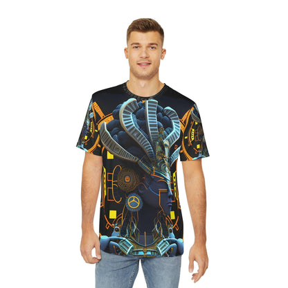 Epic CE Series - Mayan Aztec Robot Alien Warrior Diety - All Over Print (AOP) / Sublimation Design - Digital AI Art T-Shirt for Street or Festival Wear - Alchemystics.org