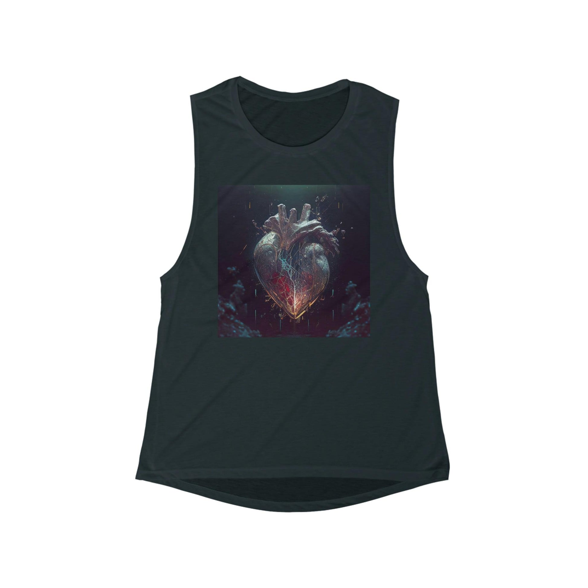 For Her -Flowy Scoop Muscle Tank - AI Art - Mending Heart - Alchemystics.org