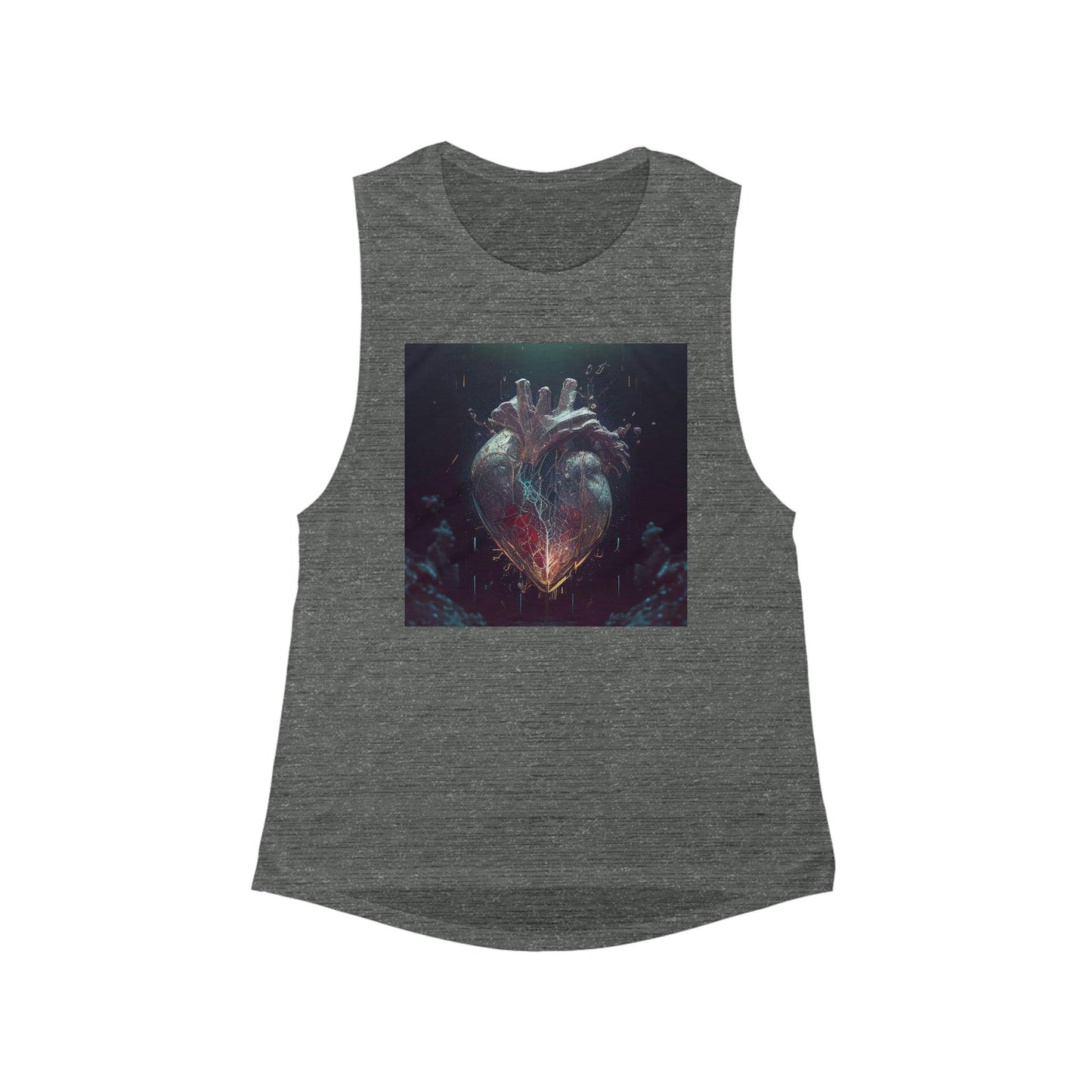 For Her -Flowy Scoop Muscle Tank - AI Art - Mending Heart - Alchemystics.org
