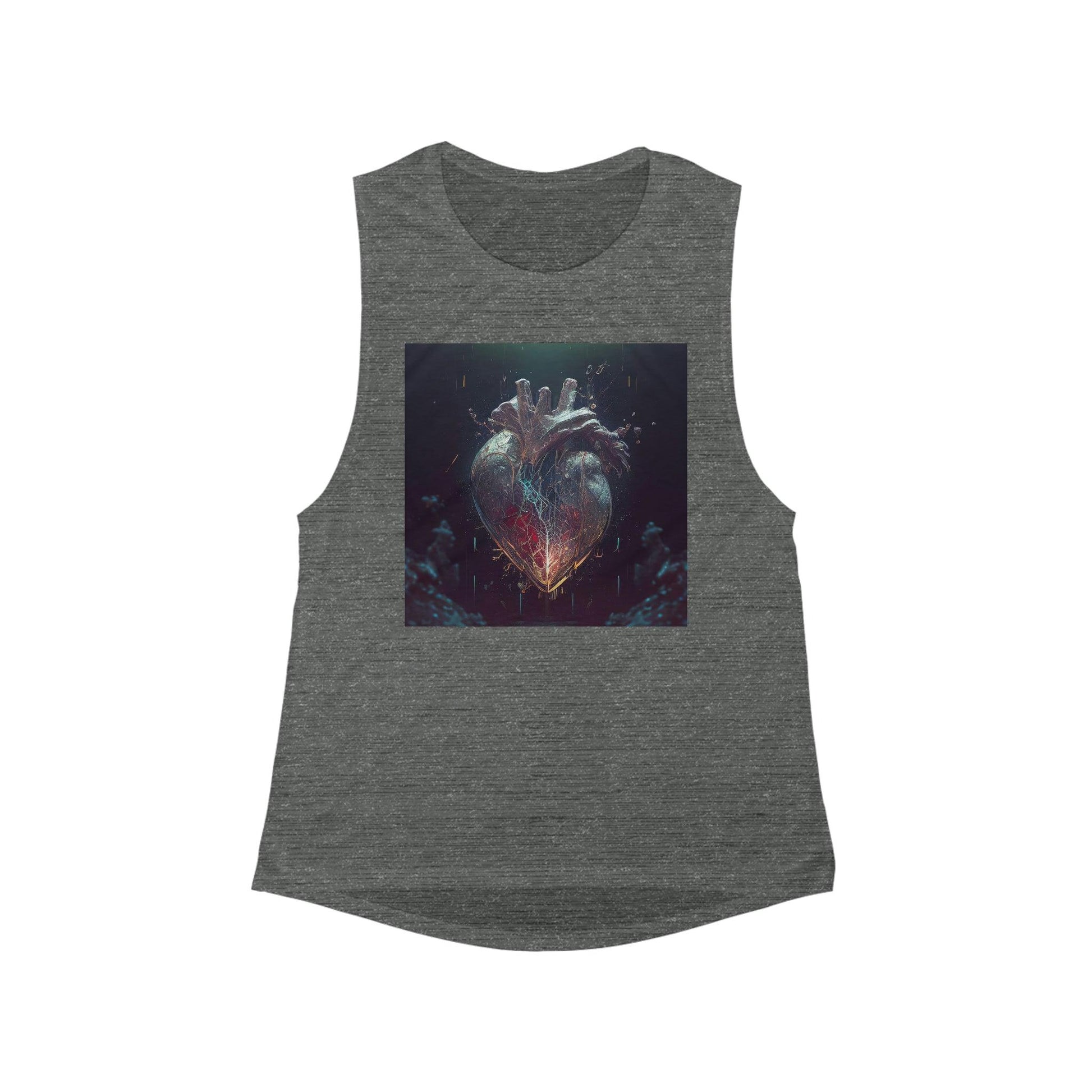 For Her -Flowy Scoop Muscle Tank - AI Art - Mending Heart - Alchemystics.org