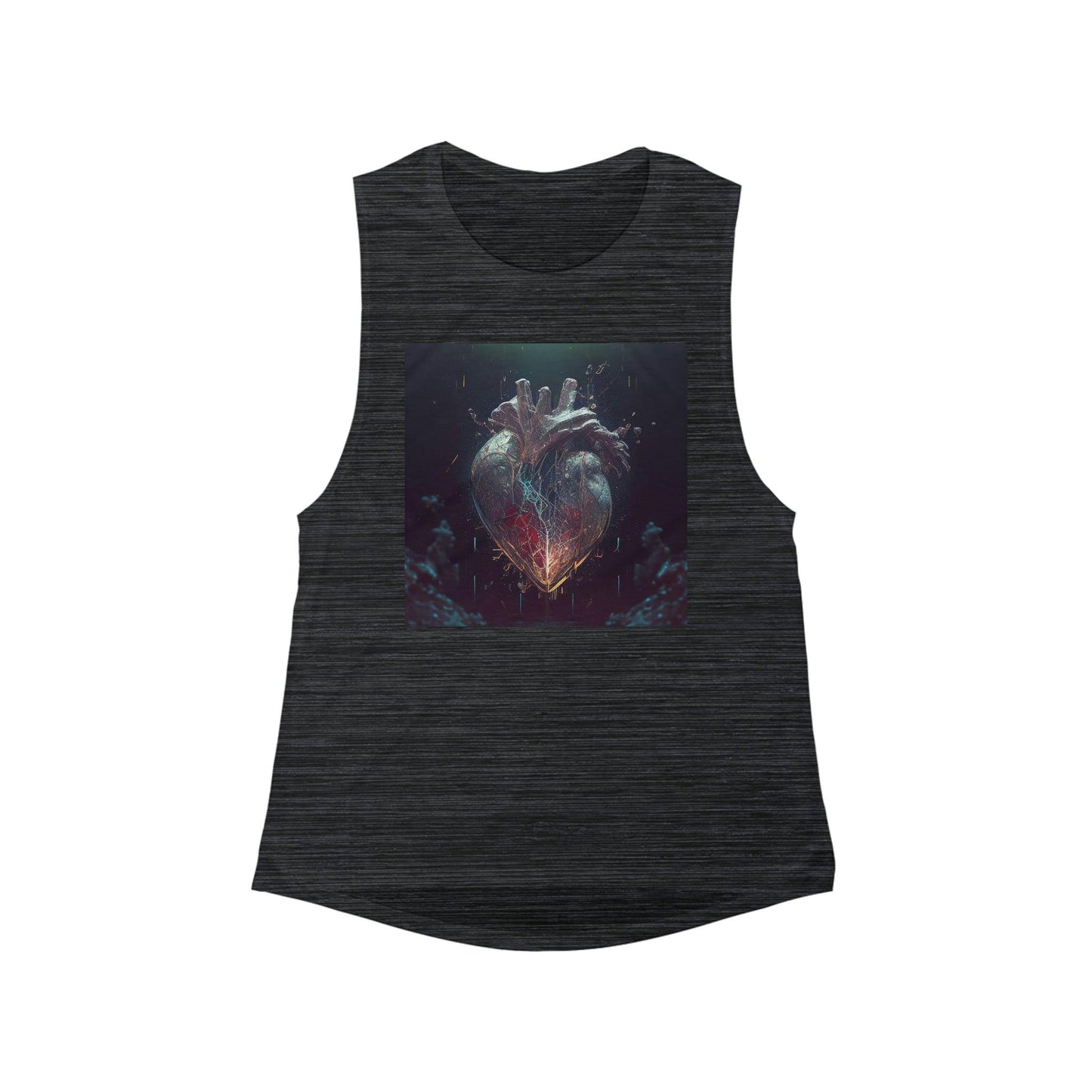 For Her -Flowy Scoop Muscle Tank - AI Art - Mending Heart - Alchemystics.org