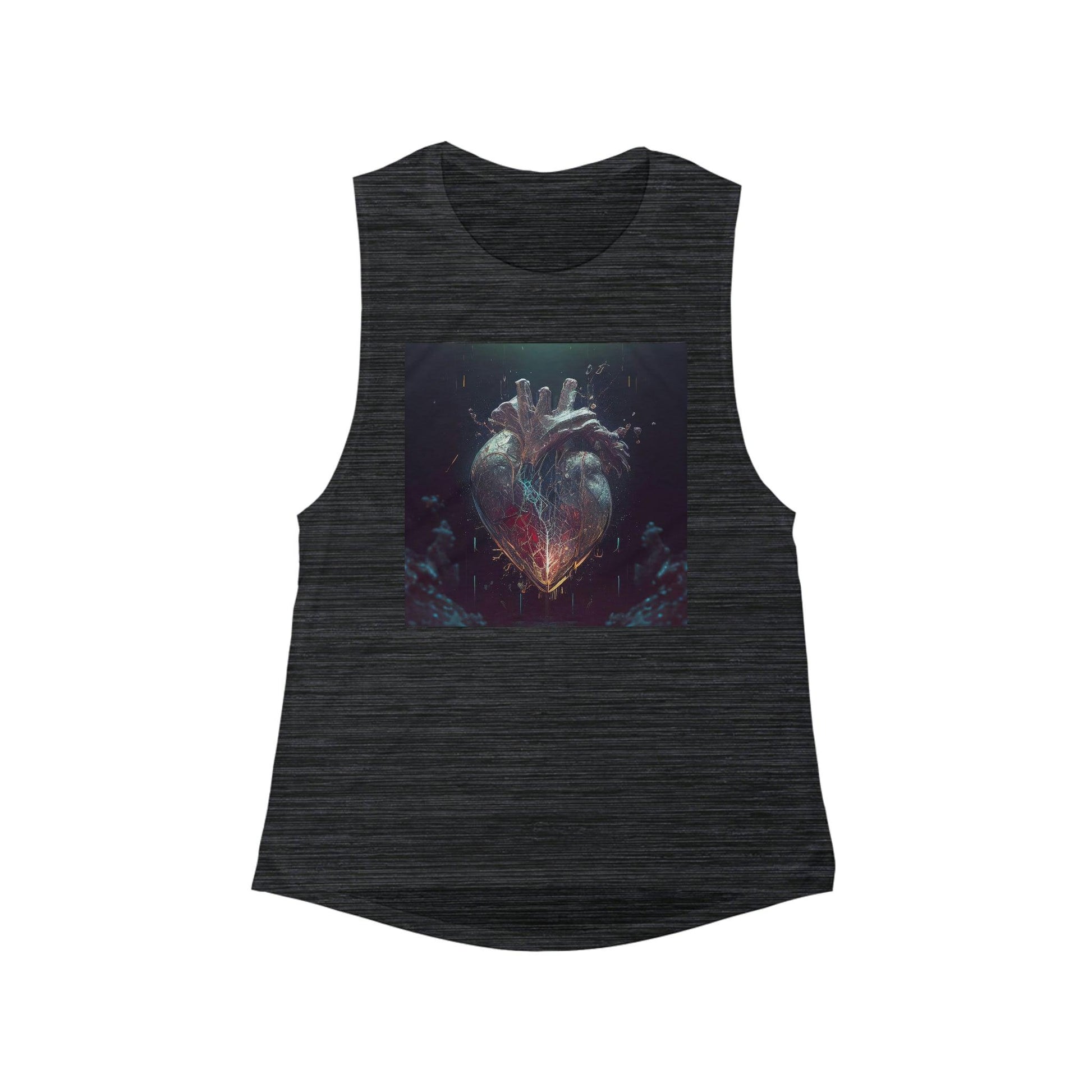 For Her -Flowy Scoop Muscle Tank - AI Art - Mending Heart - Alchemystics.org