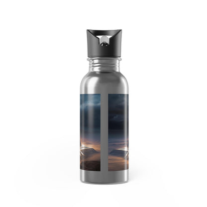 Harness the Energizing Power of the Egyptian Pyramid Eclipse Magic with Our Illuminated Stainless Steel Water Bottle with Straw 20oz - Alchemystics.org