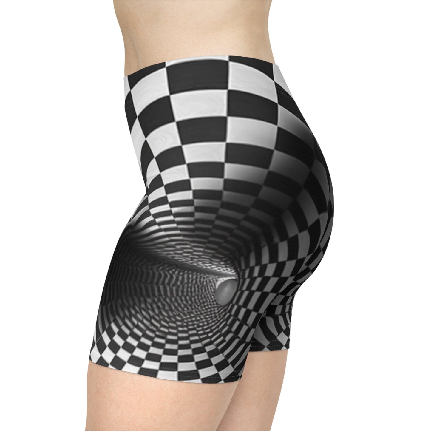 Infinite Tunnel Optical Illusion Women's Biker Shorts - Alchemystics.org