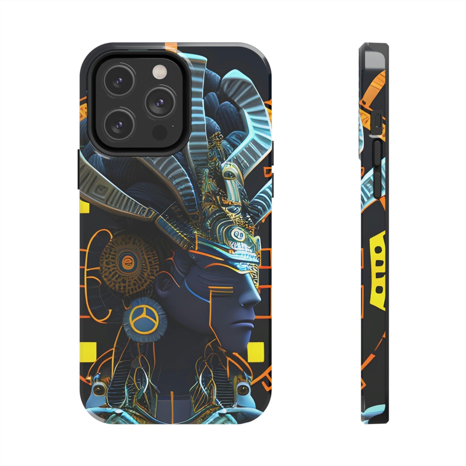 Mayan / Aztec Alien Robot Tribal Warrior Custom Artwork iPhone Case - Uniquely Designed and Inspired by Ancient Civilizations - Alchemystics.org
