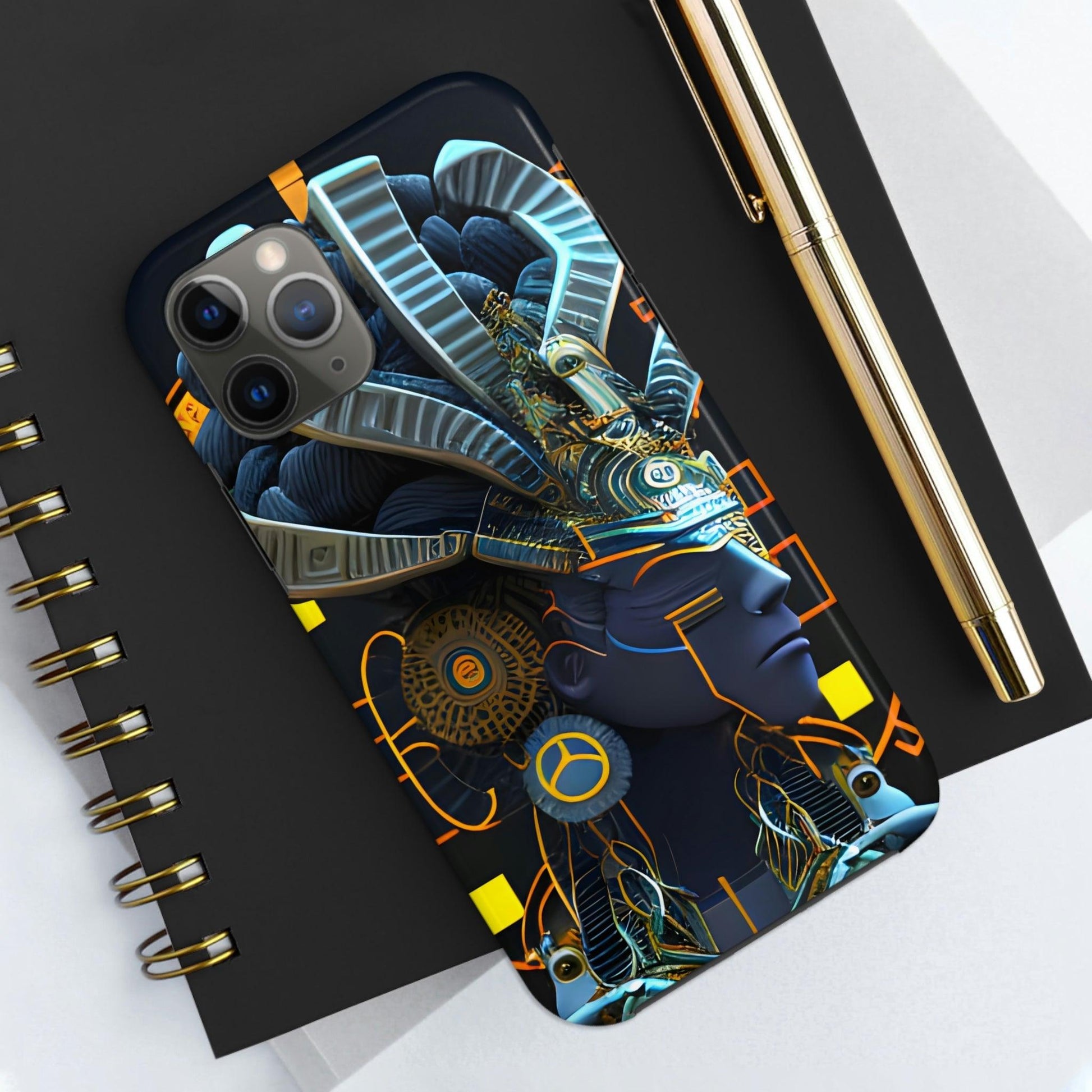 Mayan / Aztec Alien Robot Tribal Warrior Custom Artwork iPhone Case - Uniquely Designed and Inspired by Ancient Civilizations - Alchemystics.org