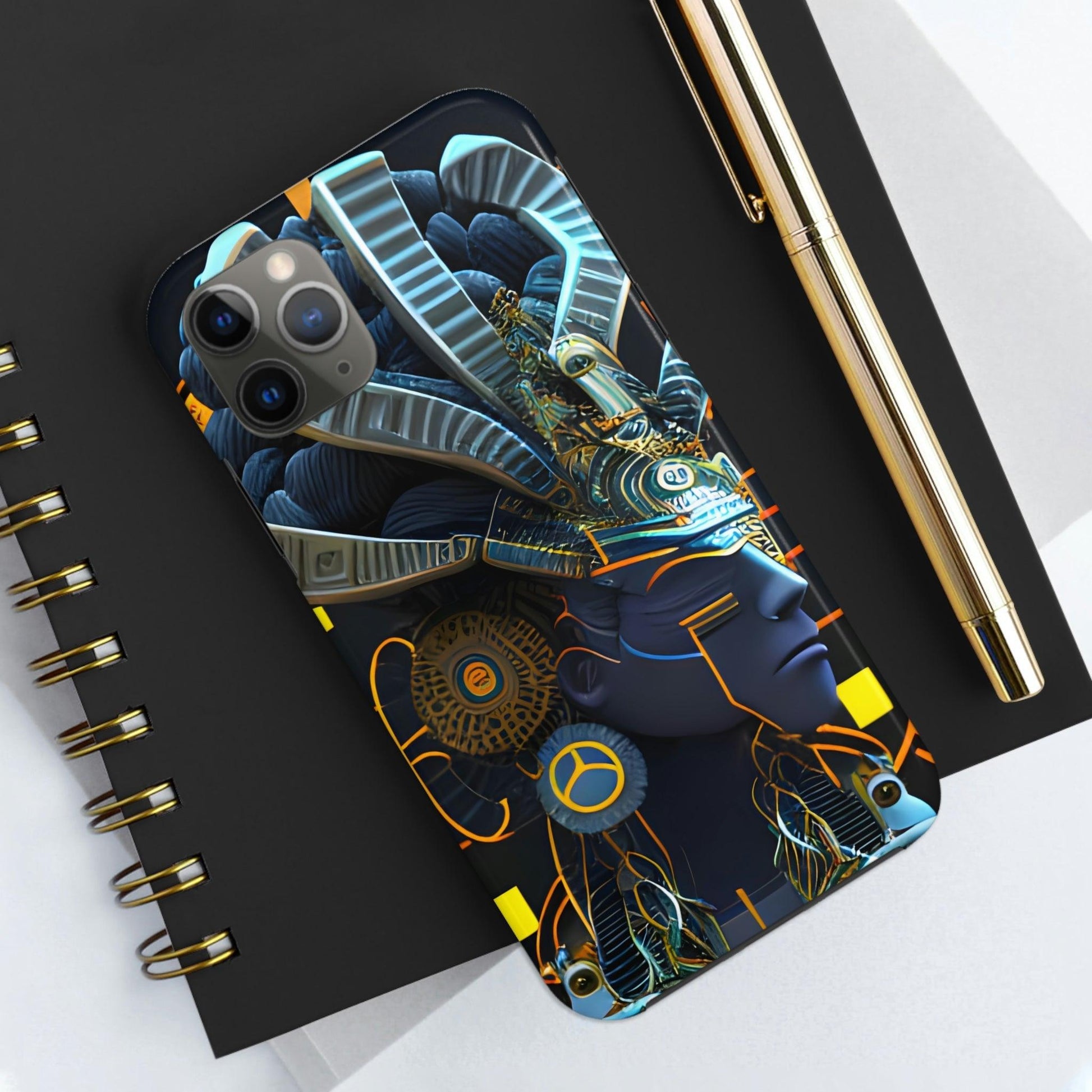 Mayan / Aztec Alien Robot Tribal Warrior Custom Artwork iPhone Case - Uniquely Designed and Inspired by Ancient Civilizations - Alchemystics.org