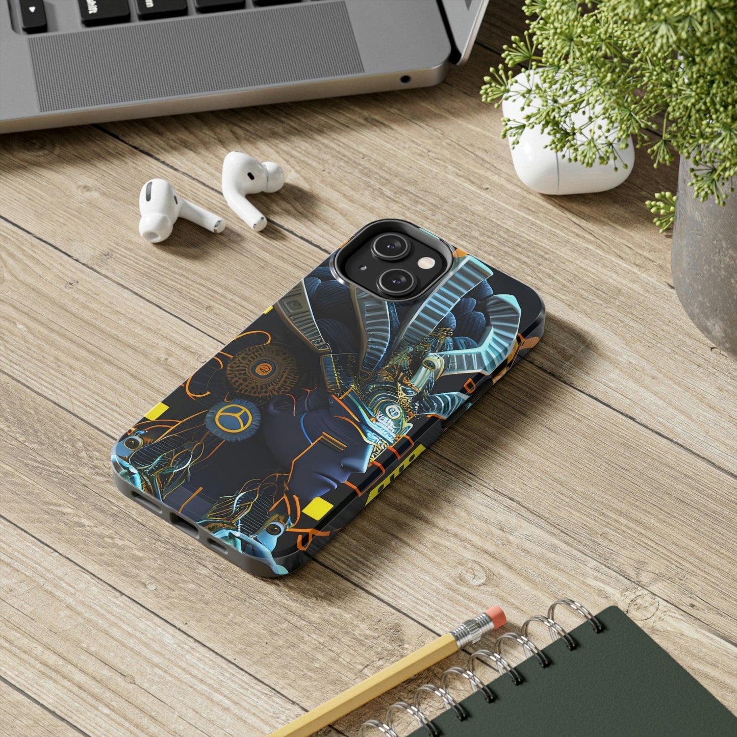 Mayan / Aztec Alien Robot Tribal Warrior Custom Artwork iPhone Case - Uniquely Designed and Inspired by Ancient Civilizations - Alchemystics.org