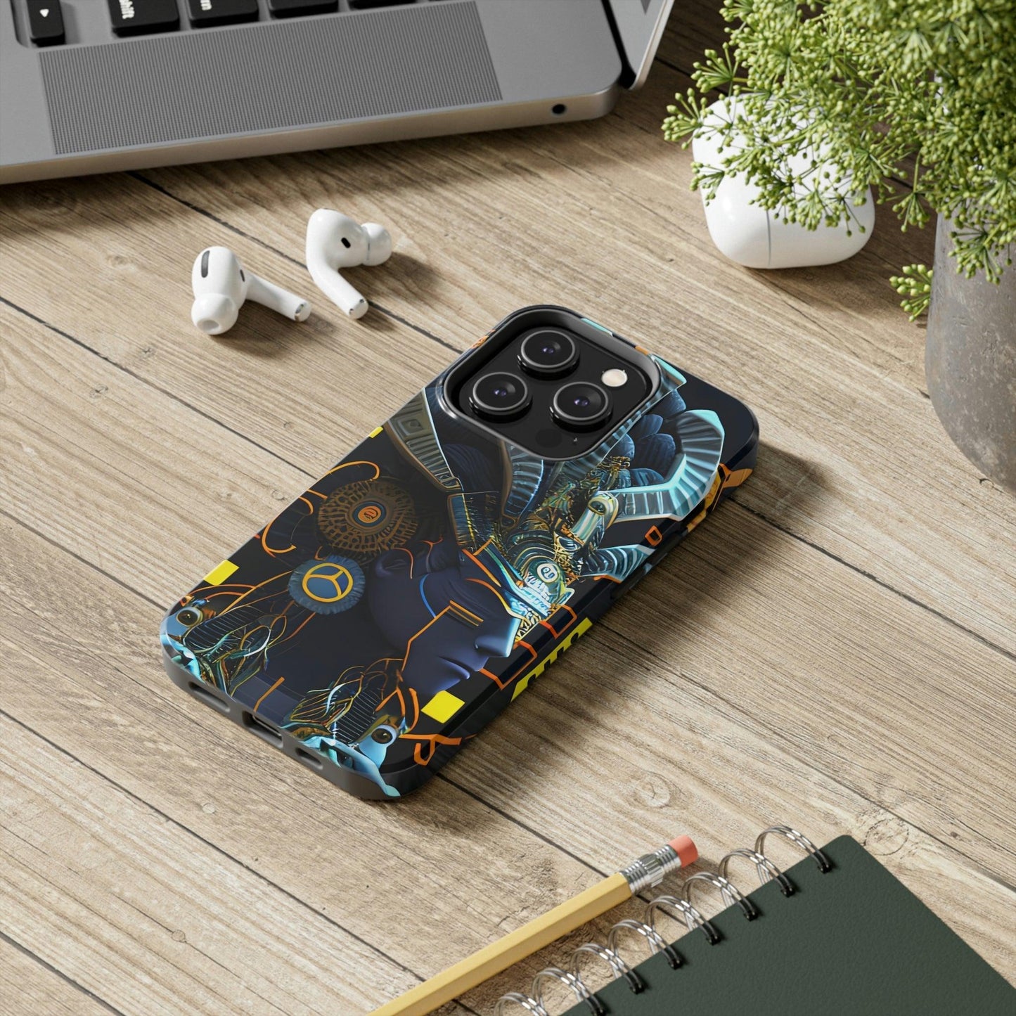 Mayan / Aztec Alien Robot Tribal Warrior Custom Artwork iPhone Case - Uniquely Designed and Inspired by Ancient Civilizations - Alchemystics.org