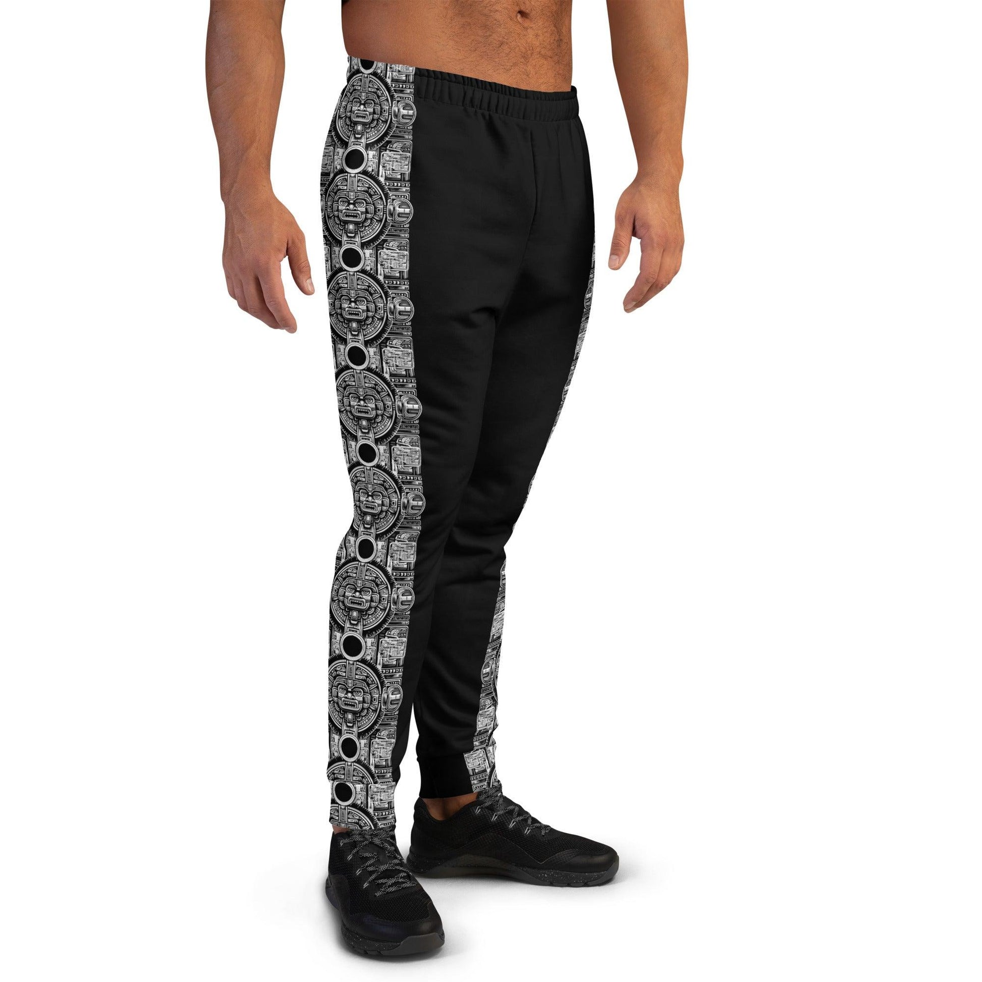 Mayan Aztec Hieroglyphic Tribal Unisex Festival Joggers by Meta Zen v2.0 - Alchemystics.org