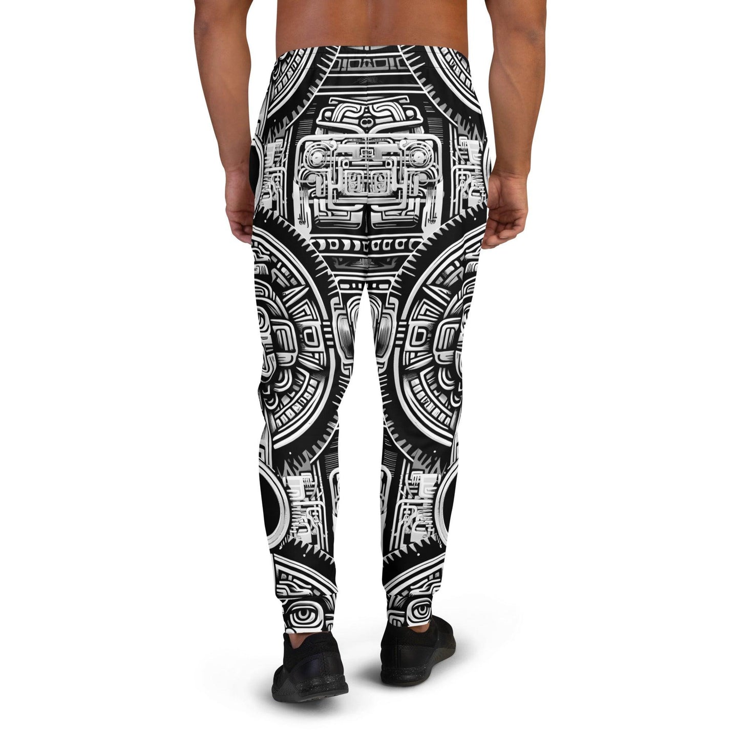Mayan Aztec Hieroglyphic Tribal Unisex Festival Rave Jogger Pants by Meta Zen v1.0 - Alchemystics.org