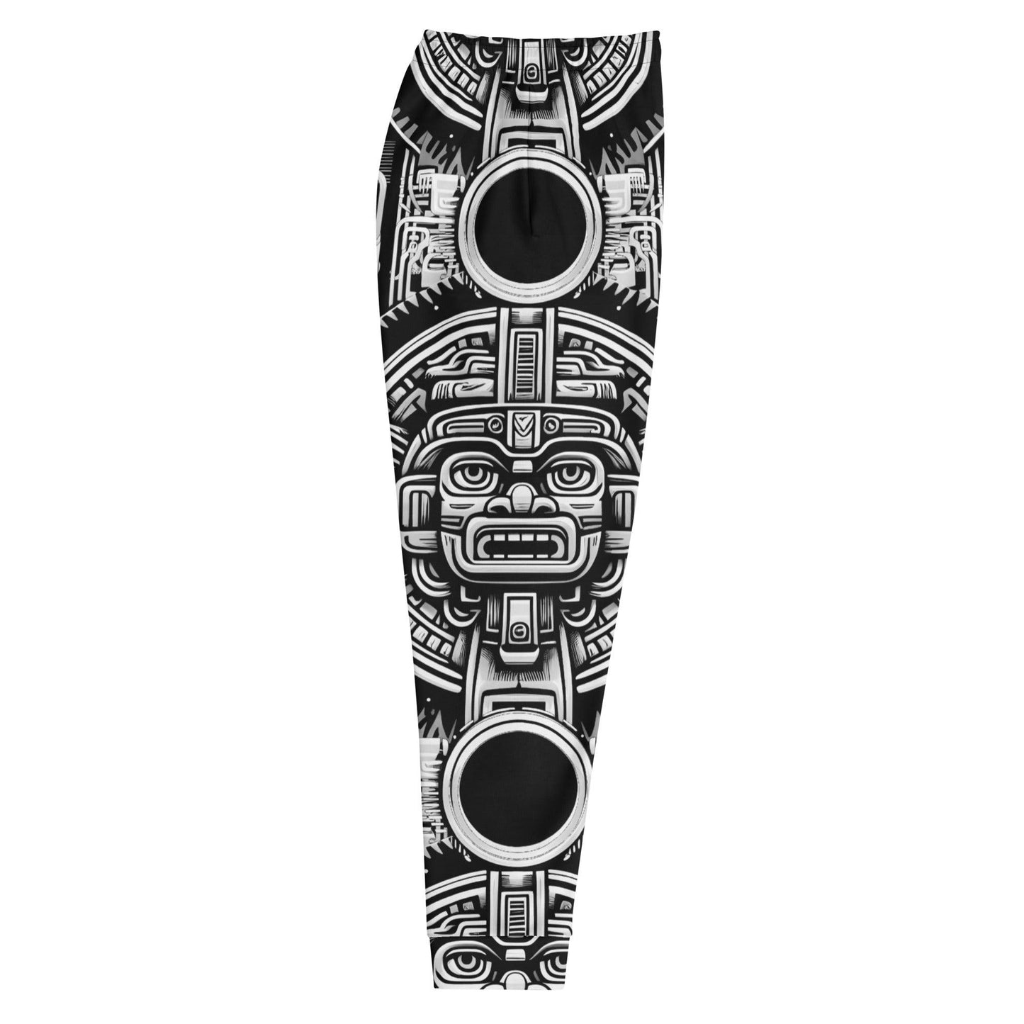 Mayan Aztec Hieroglyphic Tribal Unisex Festival Rave Jogger Pants by Meta Zen v1.0 - Alchemystics.org
