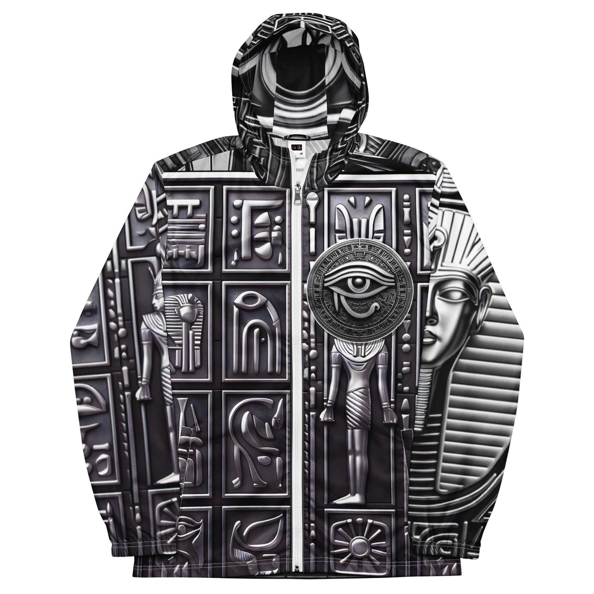 Men’s Eye of Horus Ancient Egyptian Hierogliphics Water Resistant Windbreaker by Meta Zen v1.2 - Alchemystics.org