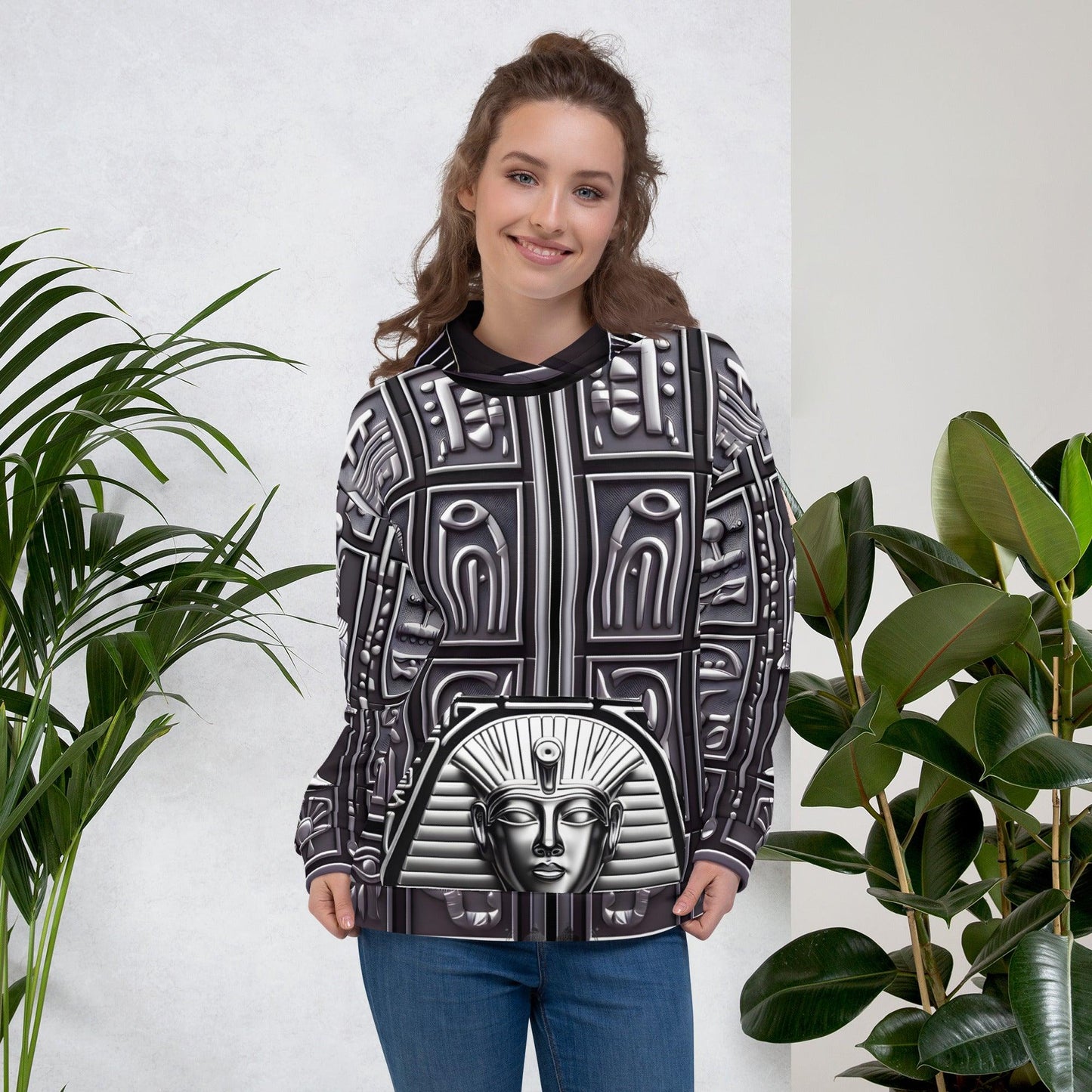 Men’s Eye of Horus Ancient Egyptian Hieroglyphics Pharoah Unisex Hoodie by Meta Zen v1.0 - Alchemystics.org